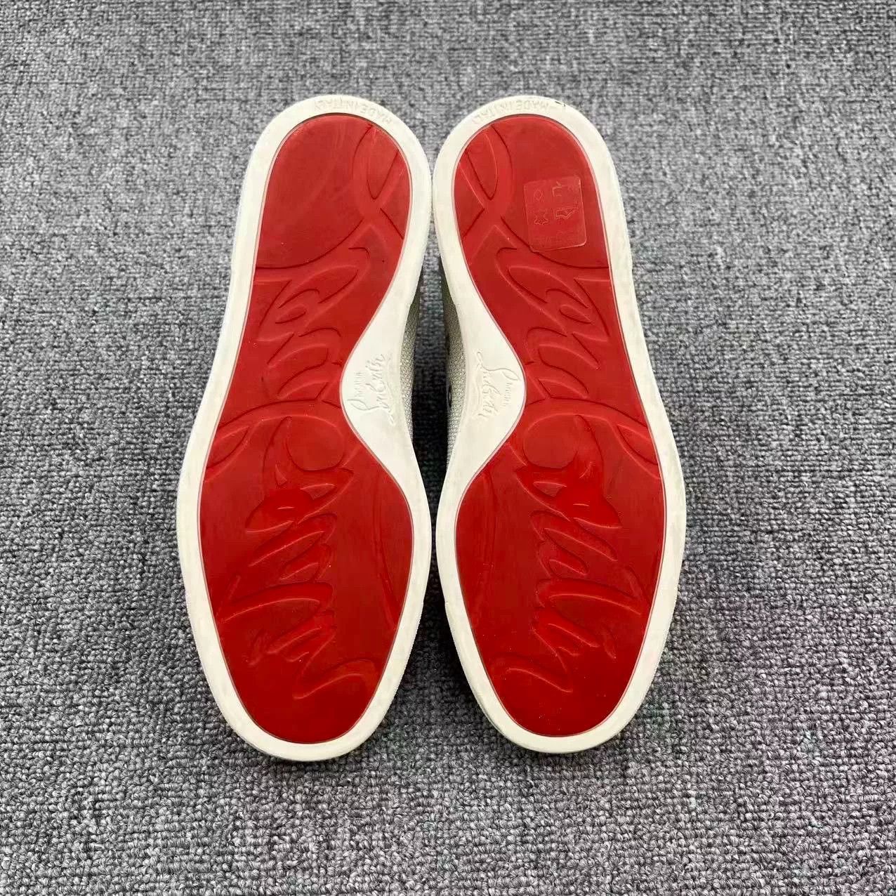 Christian Louboutin Christian Louboutin Woven High-Top Red Sole Sneakers Size US 4.5 / IT 34.5 - 6 Thumbnail