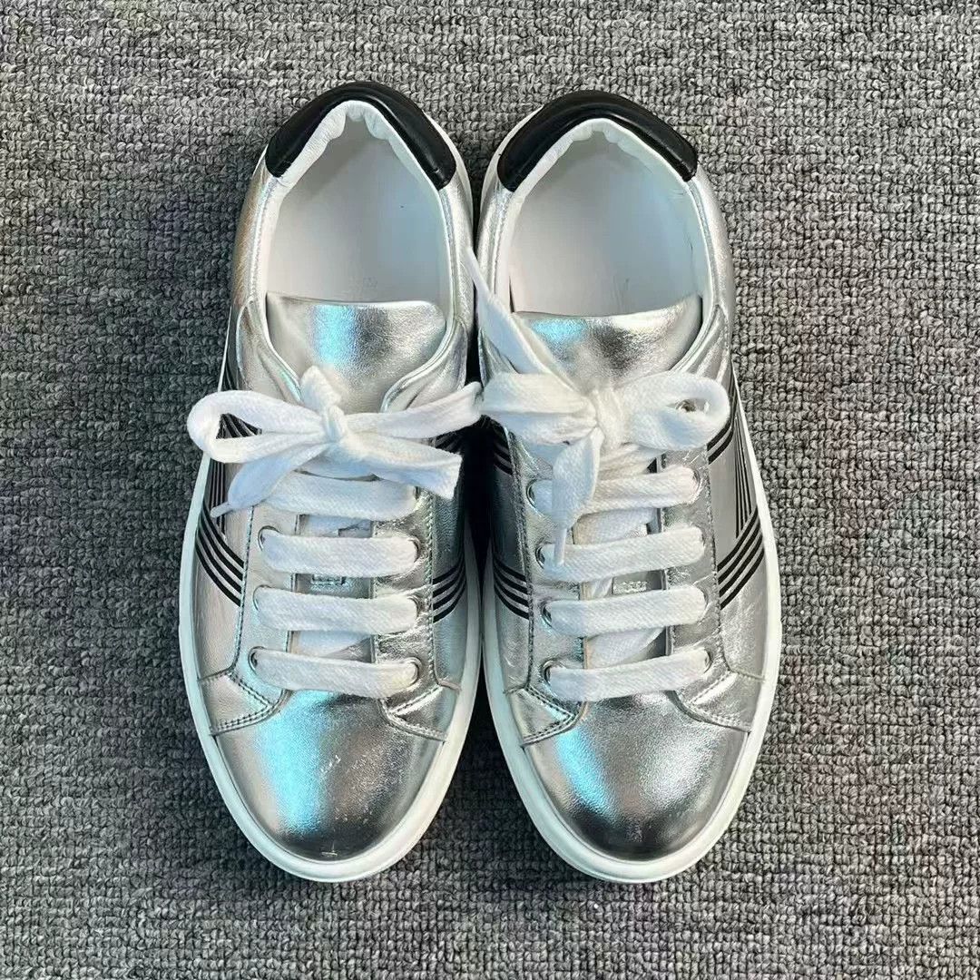 Hermes Hermes Silver Black H Low-Top Sneakers Size US 4.5 / IT 34.5 - 2 Thumbnail