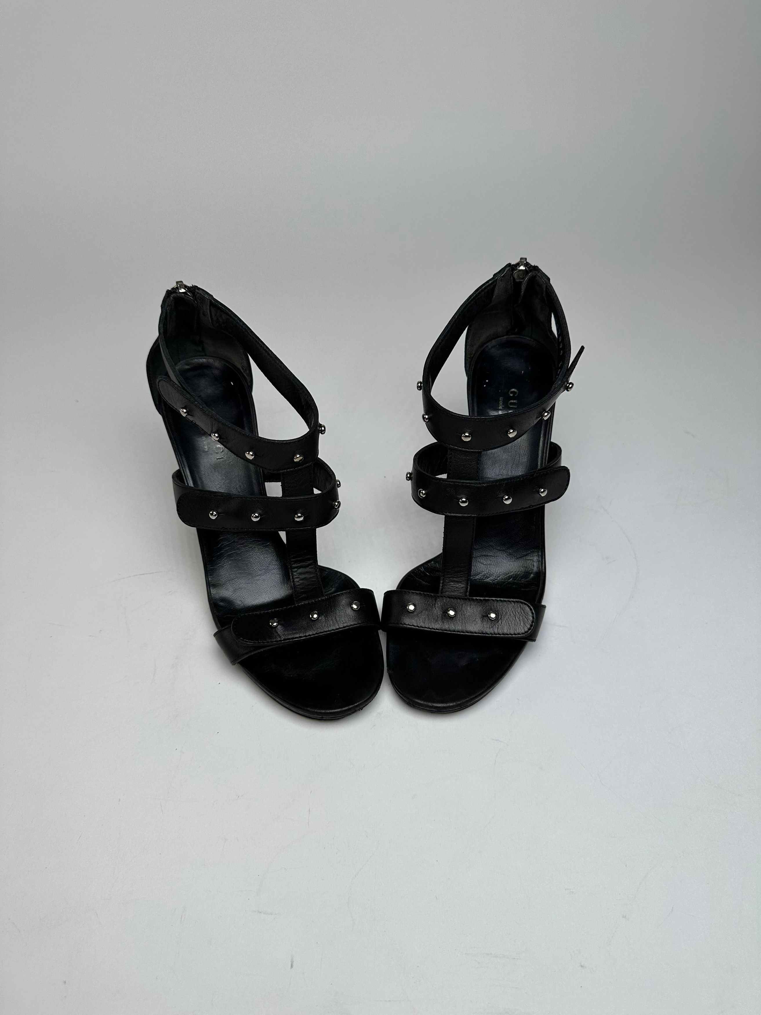 Gucci Vintage Studded Leather Pumps Black EU36 Size US 5 / IT 35 - 2 Thumbnail