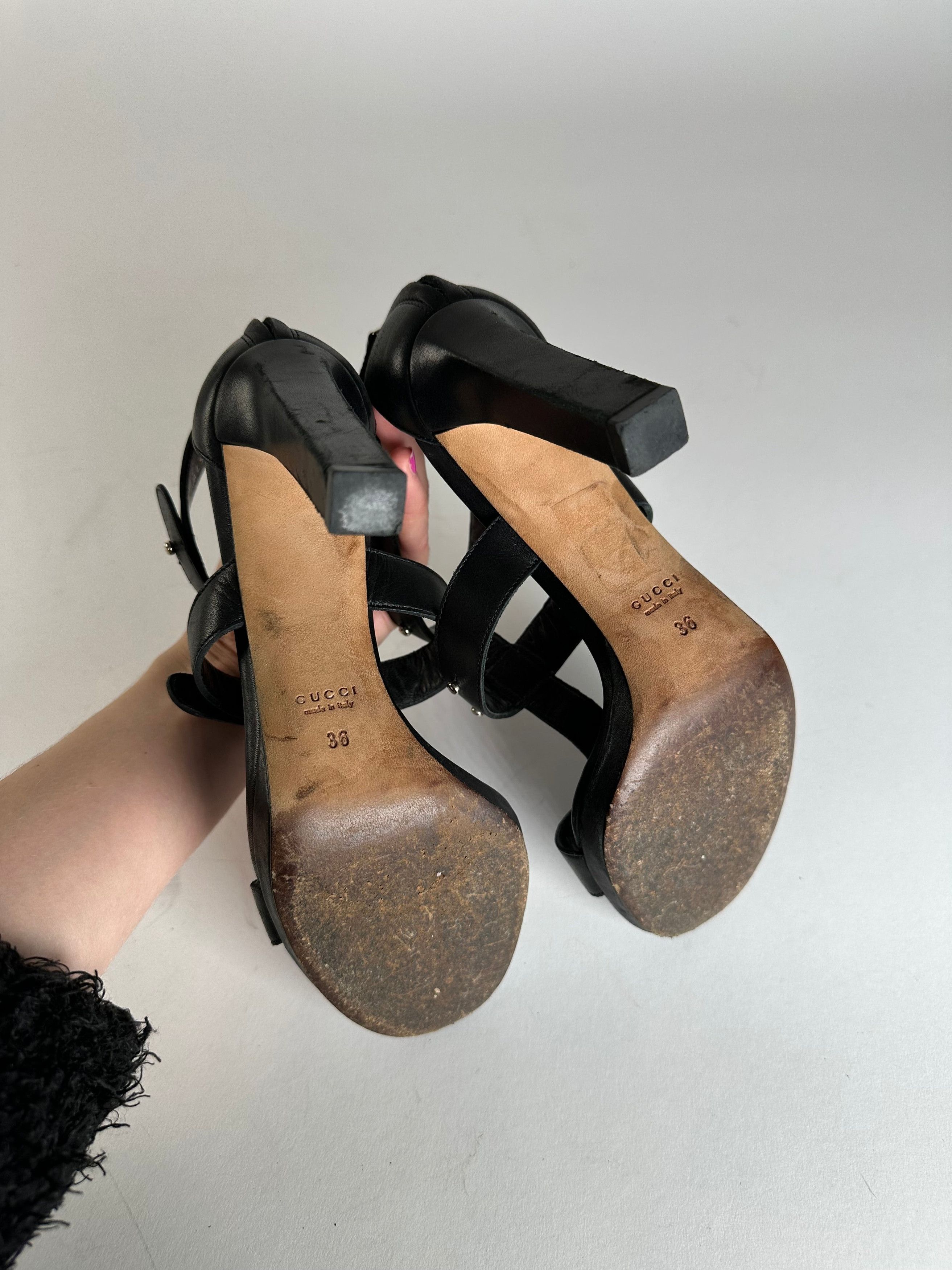 Gucci Vintage Studded Leather Pumps Black EU36 Size US 5 / IT 35 - 5 Thumbnail
