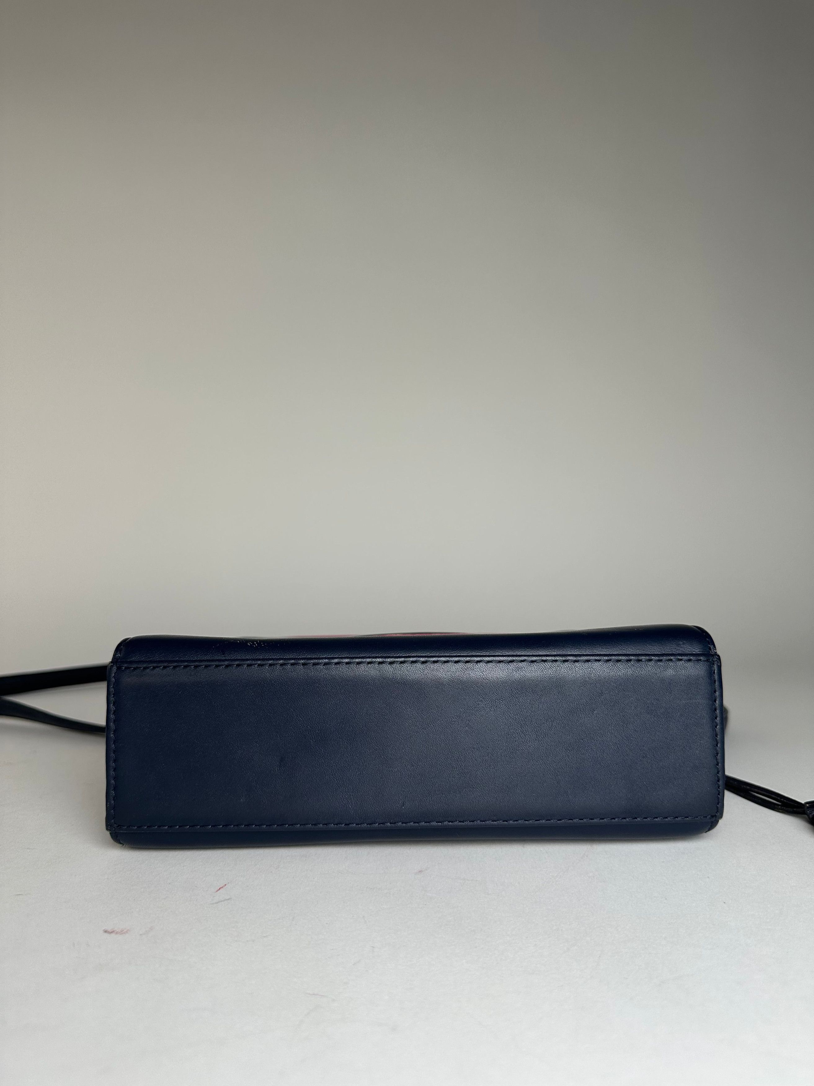 Courreges Vintage 2WAY Leather Handbag Navy Pink Size ONE SIZE - 8 Thumbnail