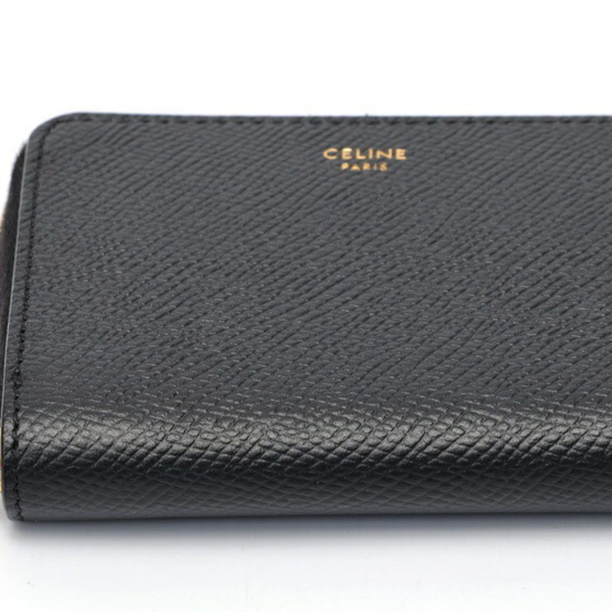 Celine Celine Compact Wallet Zip Coin Case 10B66 Leather Black Size ONE SIZE - 3 Thumbnail