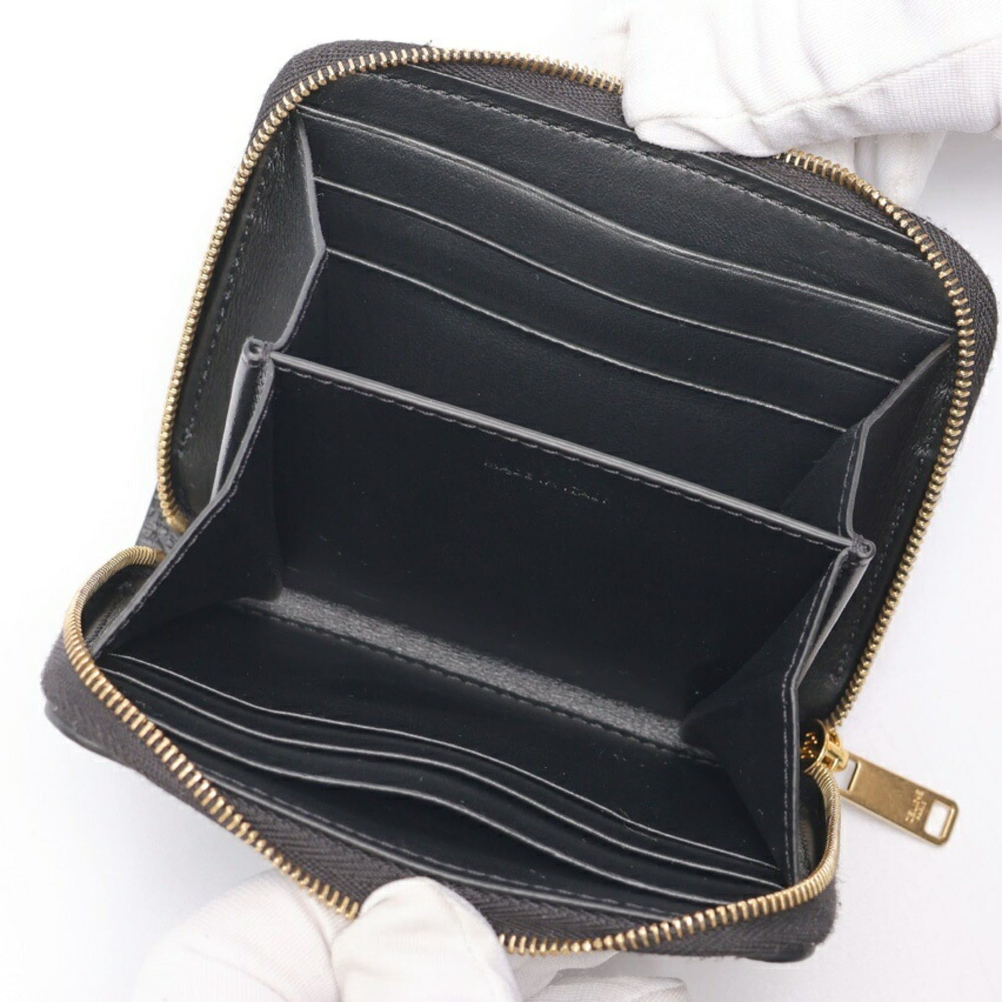 Celine Celine Compact Wallet Zip Coin Case 10B66 Leather Black Size ONE SIZE - 4 Thumbnail