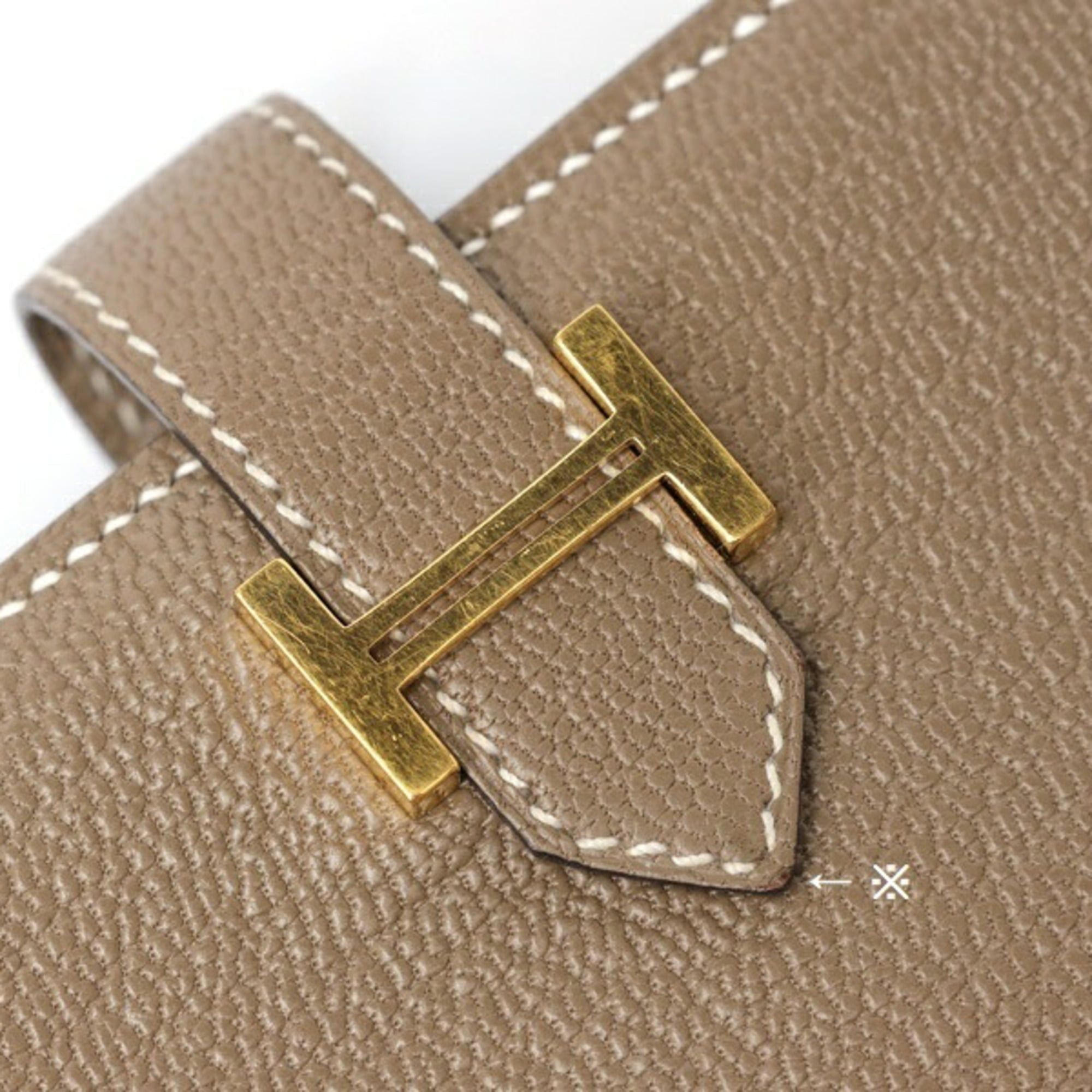 Hermes Hermes Bearn Mini Card Case, Chevre Leather, Mysore, Etoupe Size ONE SIZE - 4 Thumbnail