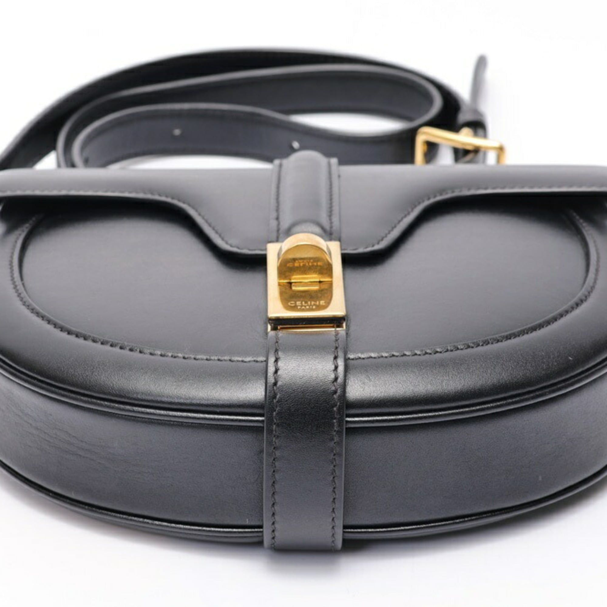 Celine Celine 16 Seize Besace Small Shoulder Bag 18801 Leather Black Size ONE SIZE - 4 Thumbnail