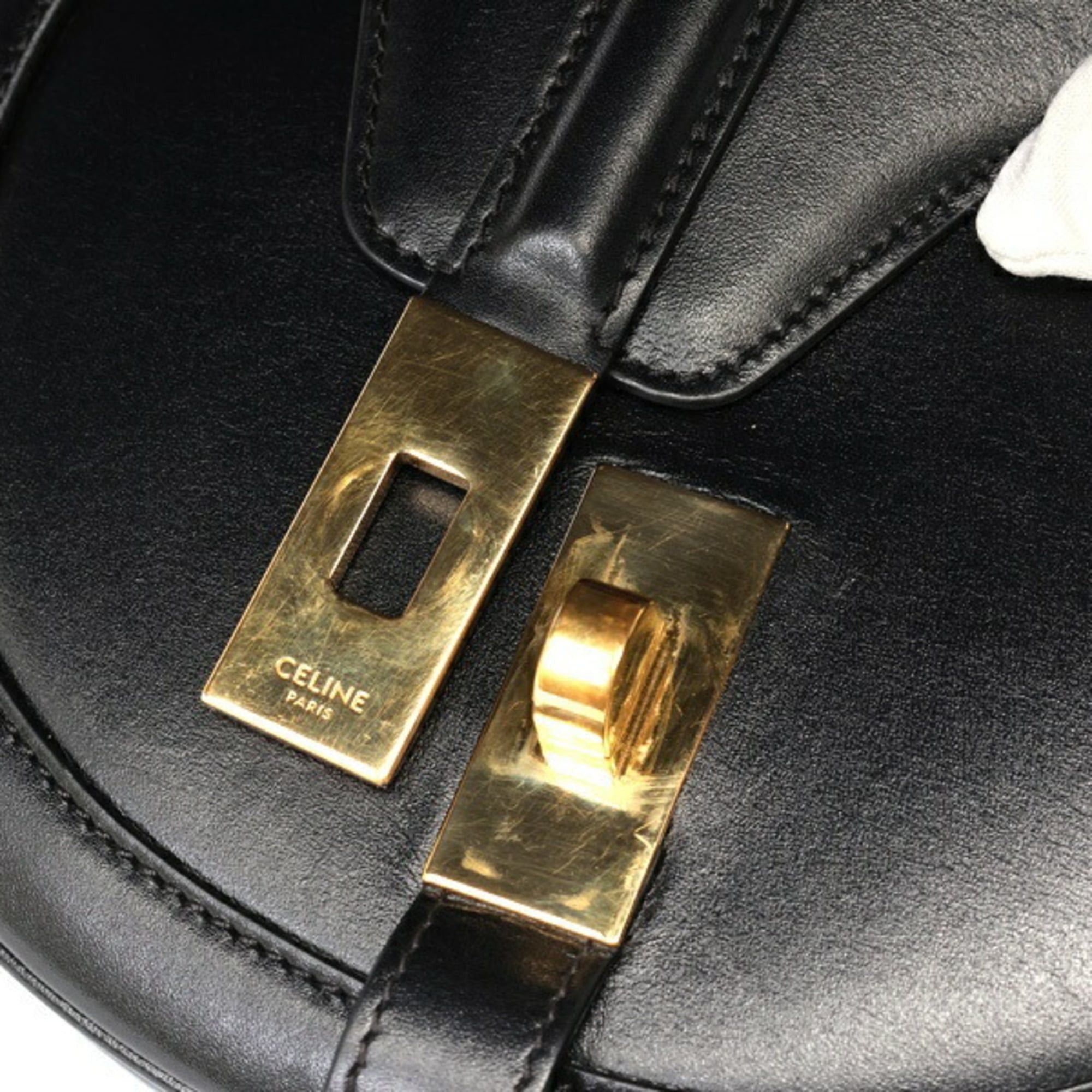 Celine Celine 16 Seize Besace Small Shoulder Bag 18801 Leather Black Size ONE SIZE - 5 Thumbnail
