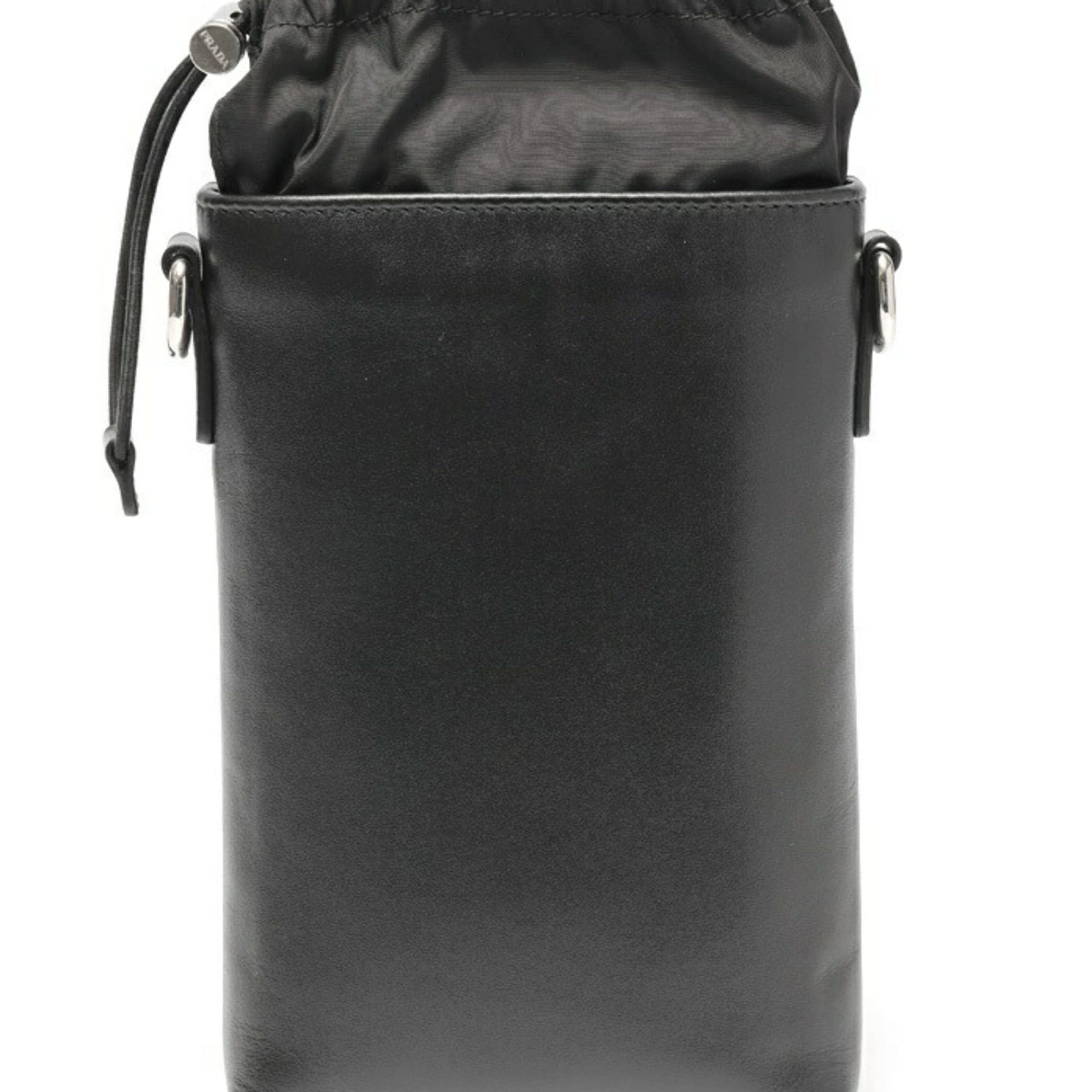 Prada Prada Leather Smartphone Case Shoulder Pouch 2ZH155 Black Size ONE SIZE - 3 Thumbnail