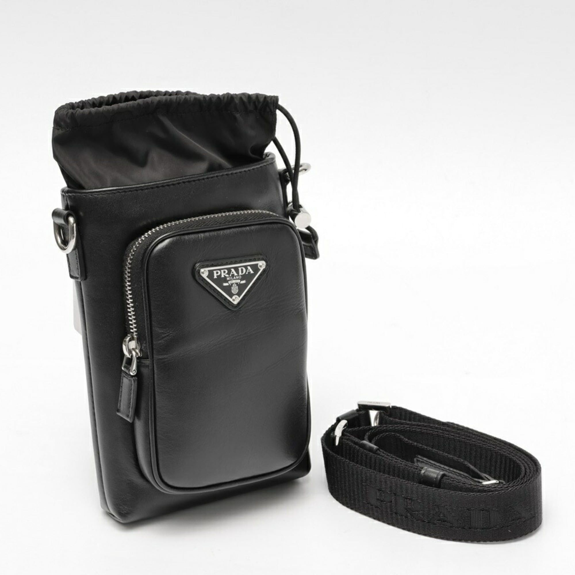 Prada Prada Leather Smartphone Case Shoulder Pouch 2ZH155 Black Size ONE SIZE - 7 Thumbnail