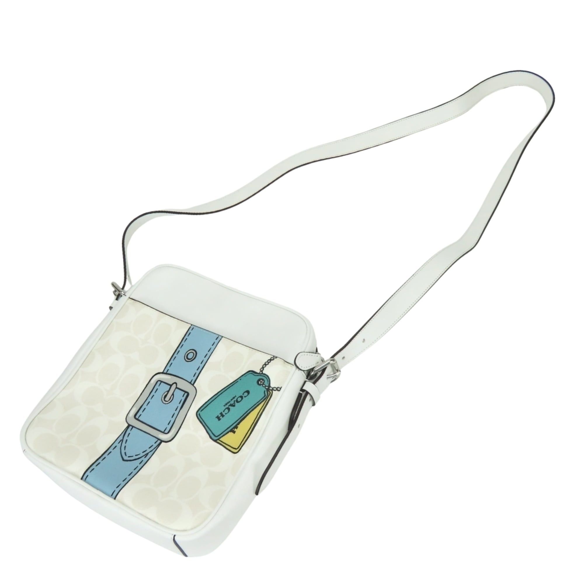 Coach Coach Hudson CH200 Shoulder Bag, Signature Leather, White Trompe l'oeil Print, Women's COACH Size ONE SIZE - 17 Thumbnail