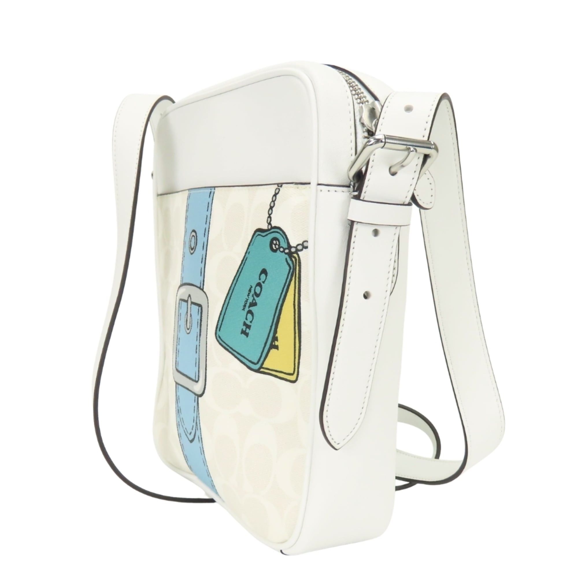 Coach Coach Hudson CH200 Shoulder Bag, Signature Leather, White Trompe l'oeil Print, Women's COACH Size ONE SIZE - 3 Thumbnail
