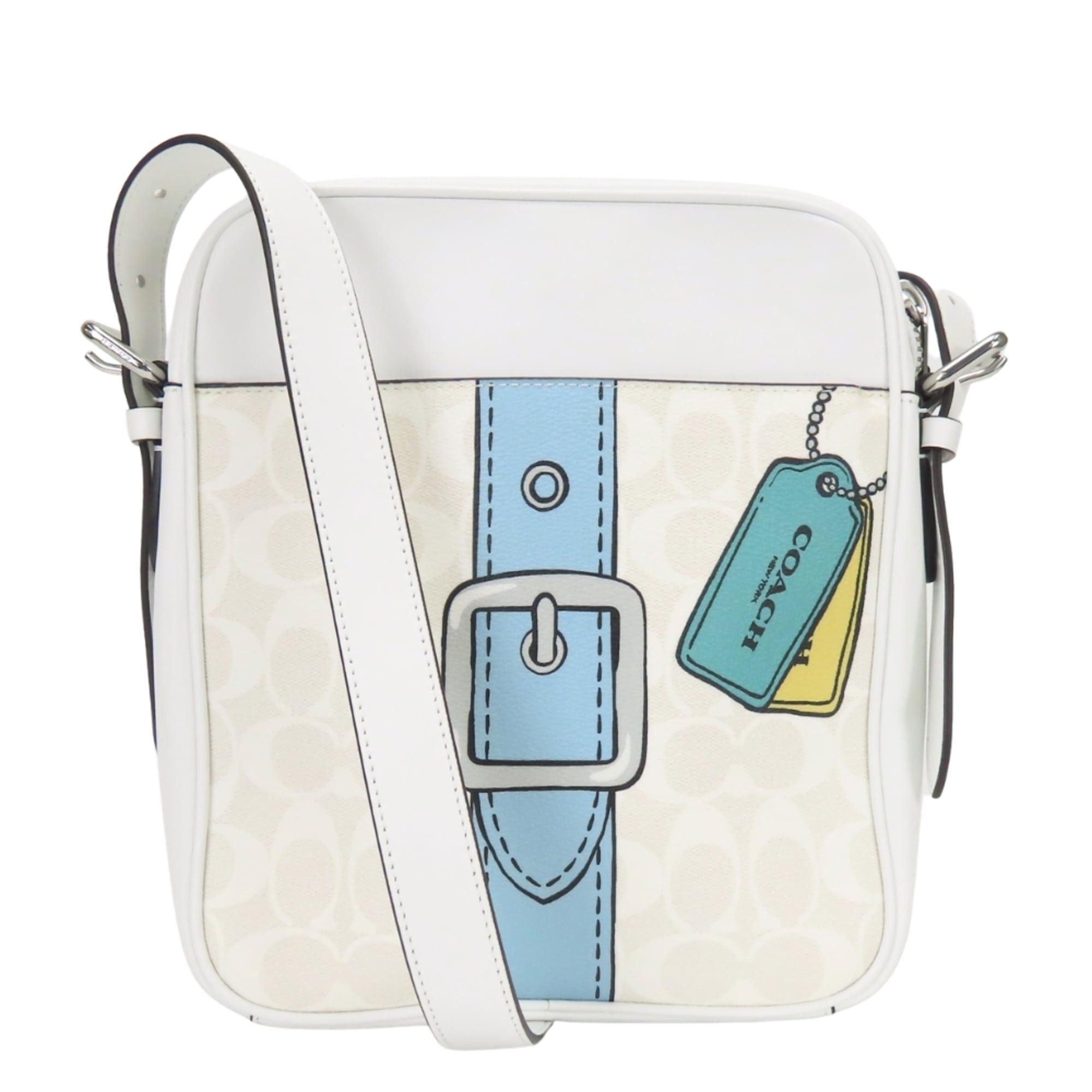 Coach Coach Hudson CH200 Shoulder Bag, Signature Leather, White Trompe l'oeil Print, Women's COACH Size ONE SIZE - 2 Thumbnail