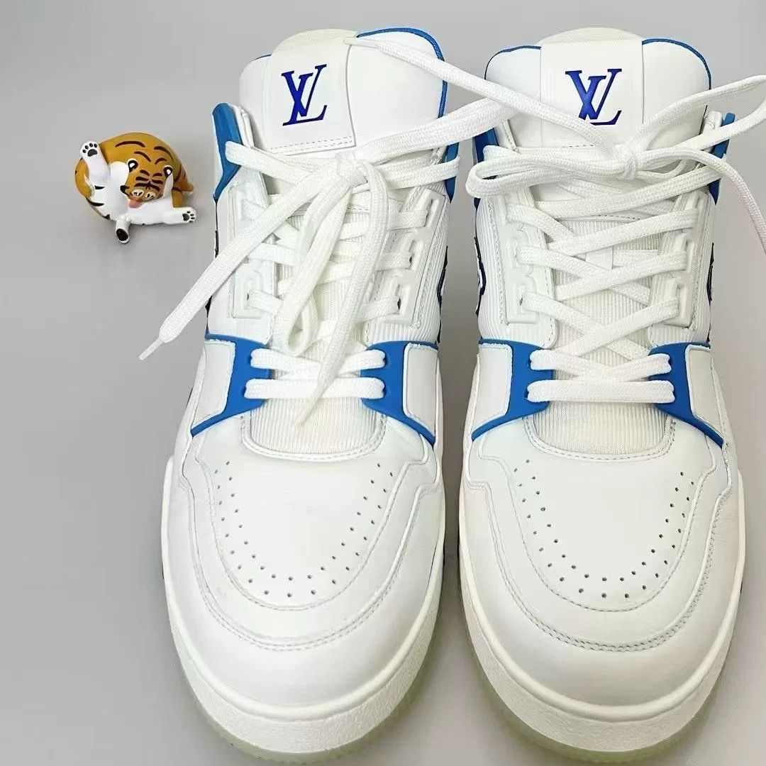 Louis Vuitton LV Trainer Blue White Size US 10 / EU 43 - 4 Thumbnail