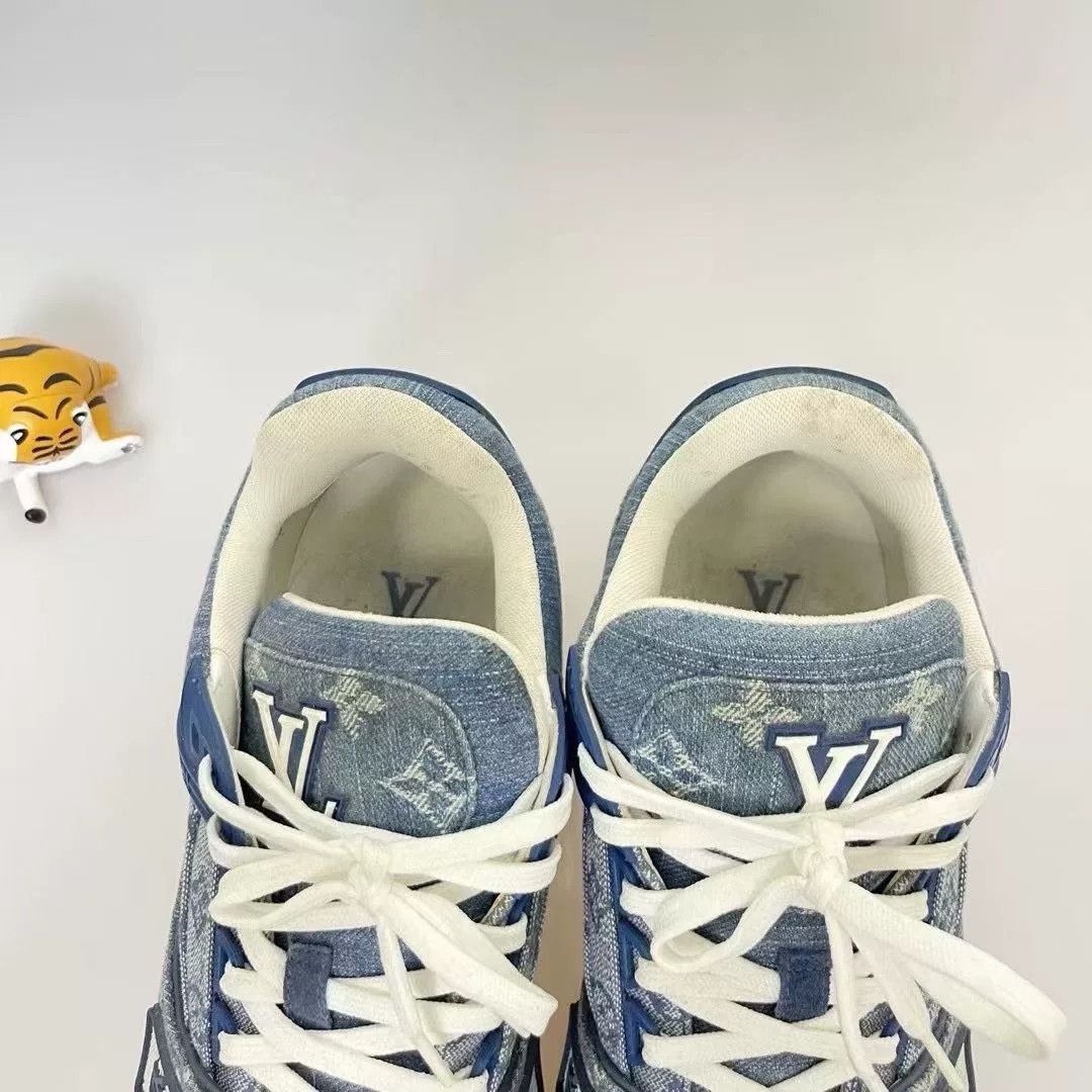 Louis Vuitton LV Trainer Denim Blue Shoes Size US 9.5 / EU 42-43 - 7 Thumbnail