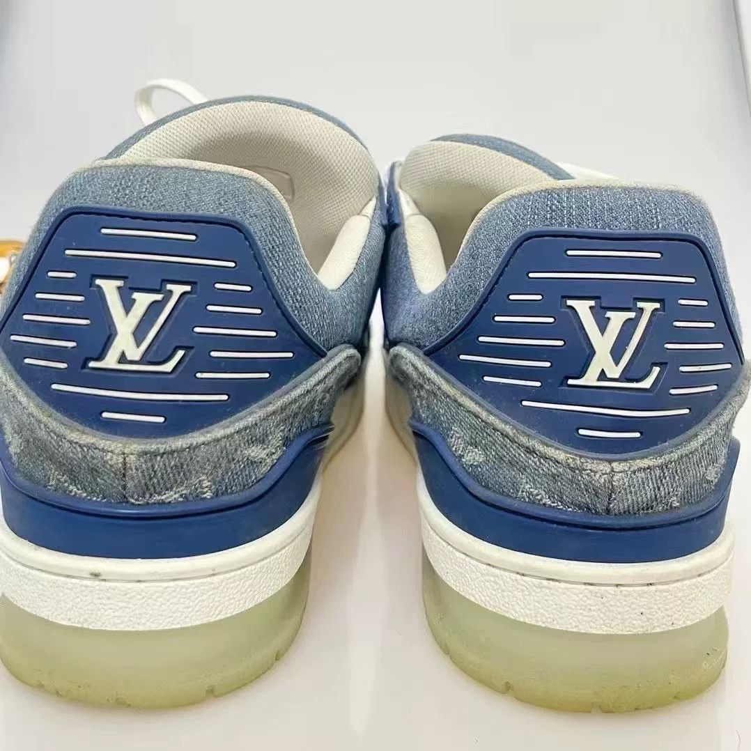 Louis Vuitton LV Trainer Denim Blue Shoes Size US 9.5 / EU 42-43 - 6 Thumbnail