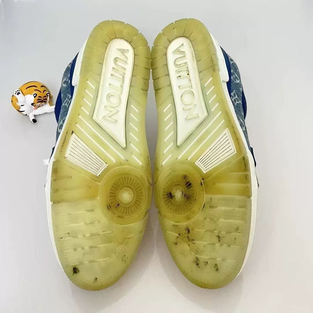 Louis Vuitton LV Trainer Denim Blue Shoes Size US 9.5 / EU 42-43 - 5 Thumbnail