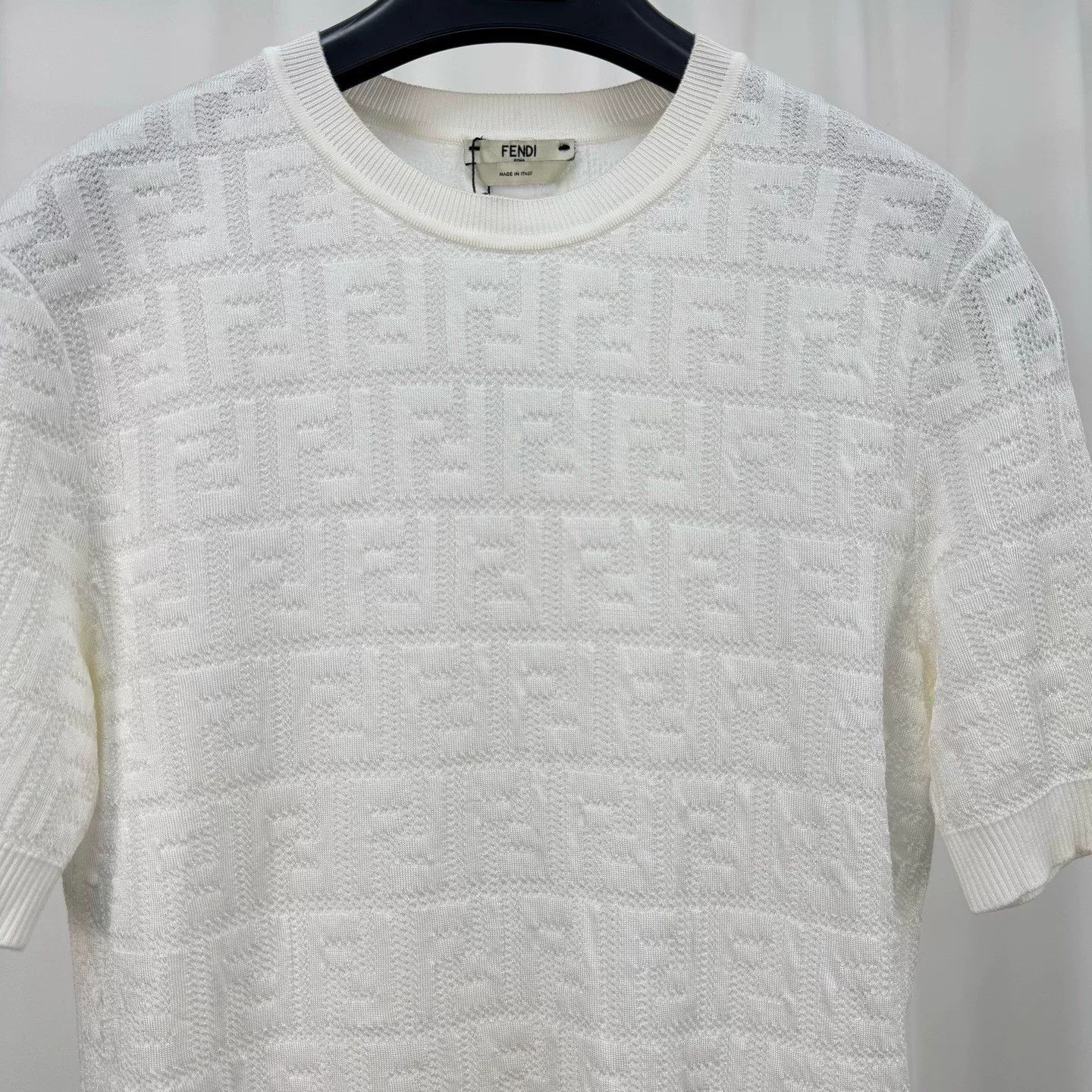 Fendi Fendi All-Over FF Logo Cut-Out Knit Top Size S / US 4 / IT 40 - 3 Thumbnail