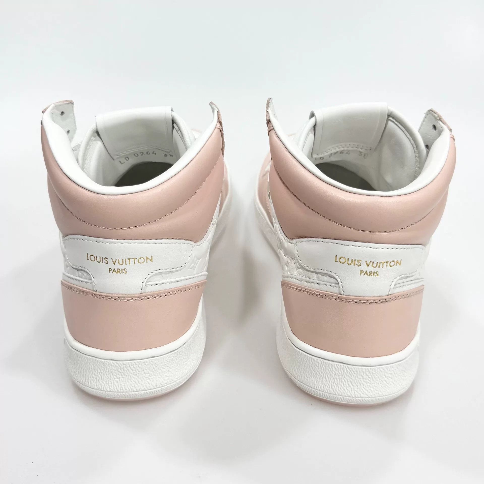 Louis Vuitton Louis Vuitton White Pink Embossed Sneakers Size US 7 / IT 37 - 3 Thumbnail