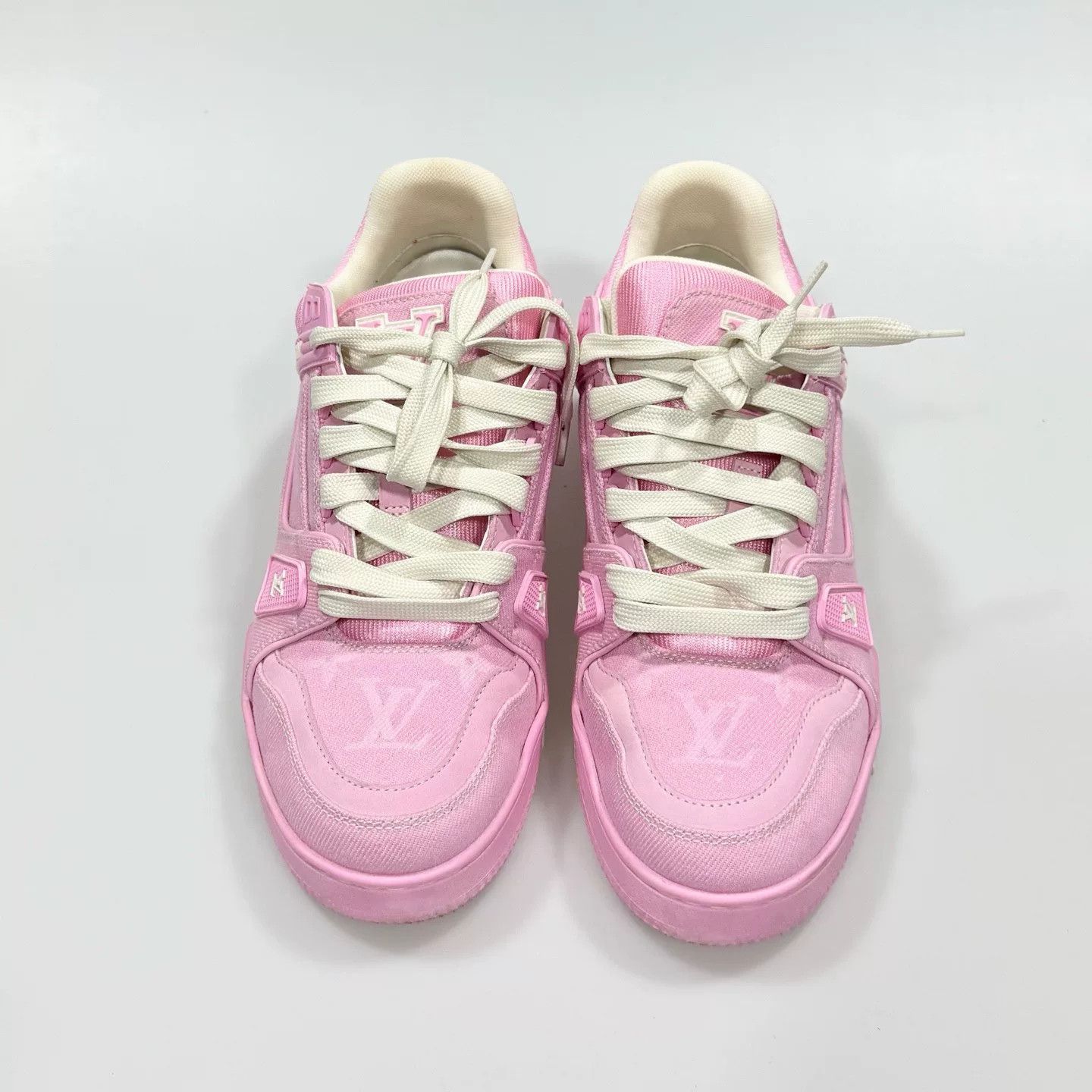 Louis Vuitton LV Trainer Pink Denim Sneakers Size US 6.5 / IT 36.5 - 2 Thumbnail