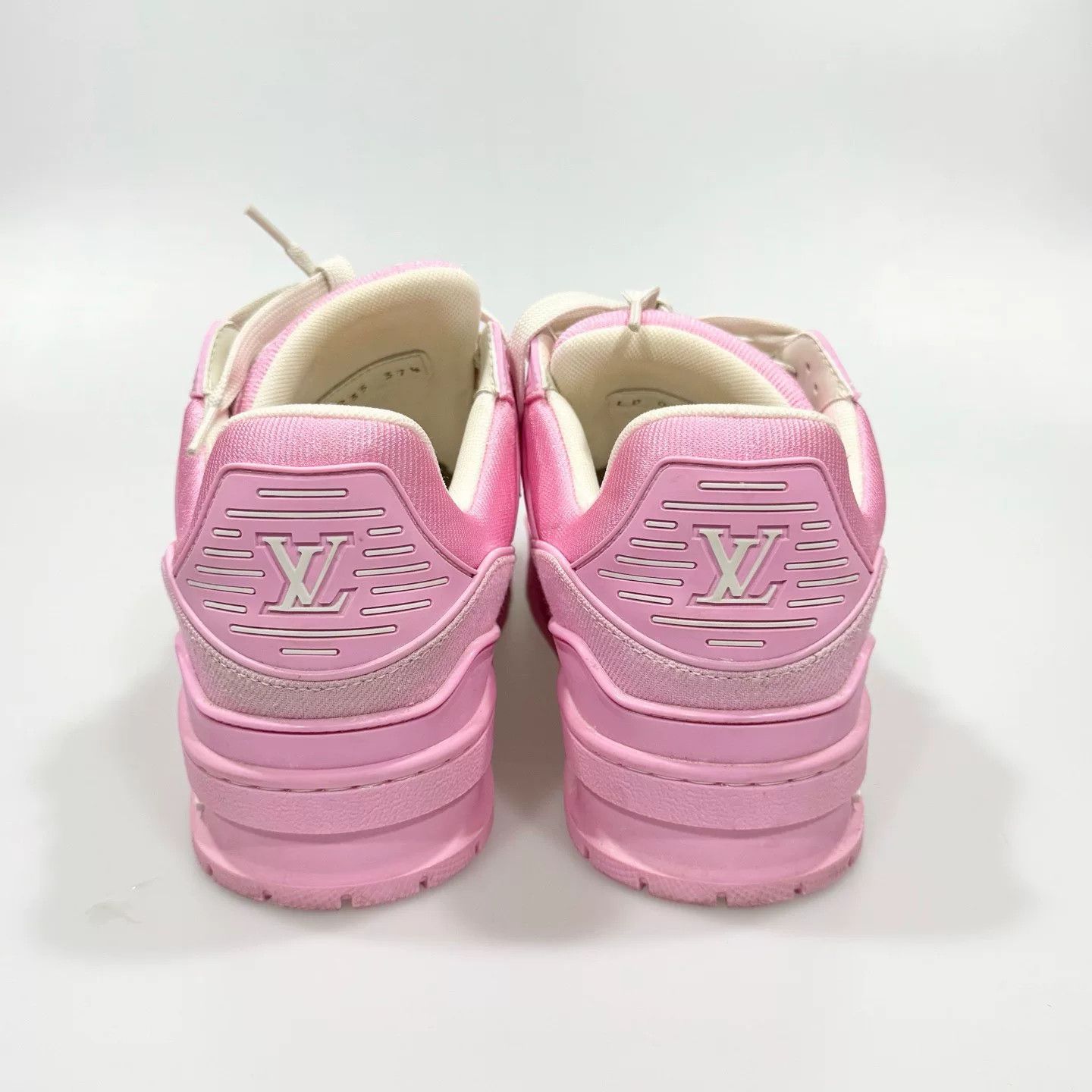 Louis Vuitton LV Trainer Pink Denim Sneakers Size US 6.5 / IT 36.5 - 5 Thumbnail
