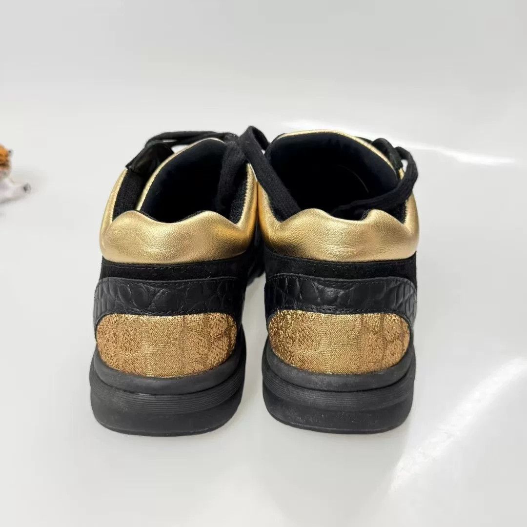 Chanel Chanel Black Gold Logo Sneakers Size US 6 / IT 36 - 6 Thumbnail