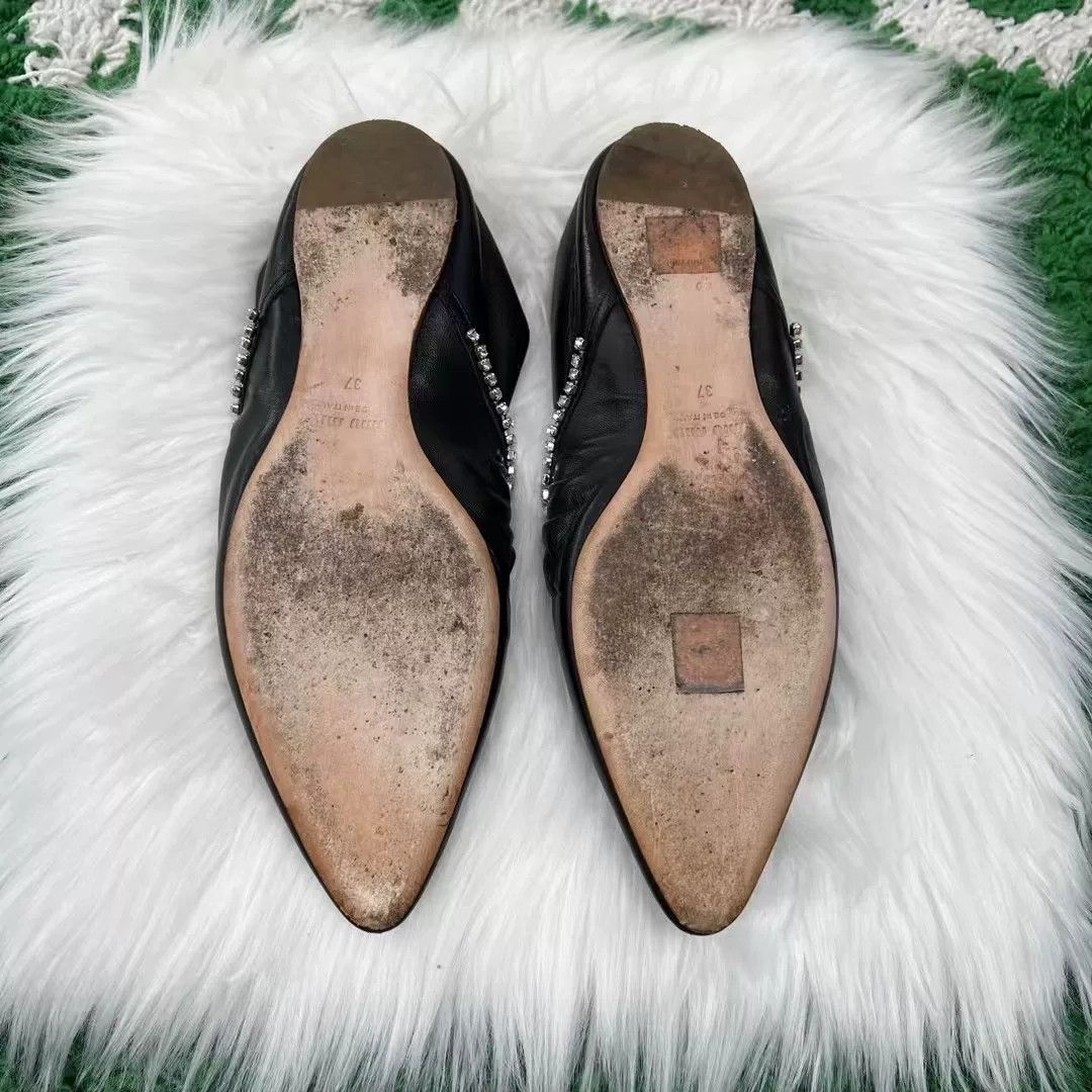 Miu Miu Miu Miu Lambskin Rhinestone Flat Shoes Size US 6 / IT 36 - 6 Thumbnail