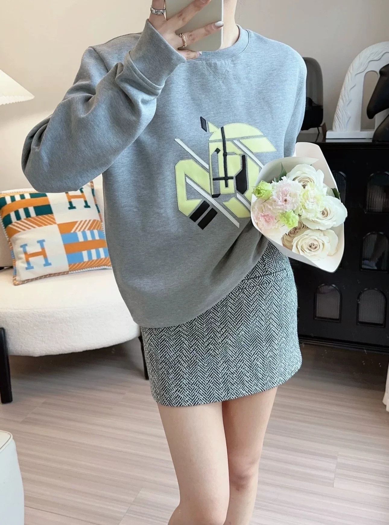 Hermes Hermes SS23 Leather Patchwork Pony Logo Sweatshirt Size US L / EU 52-54 / 3 - 7 Thumbnail