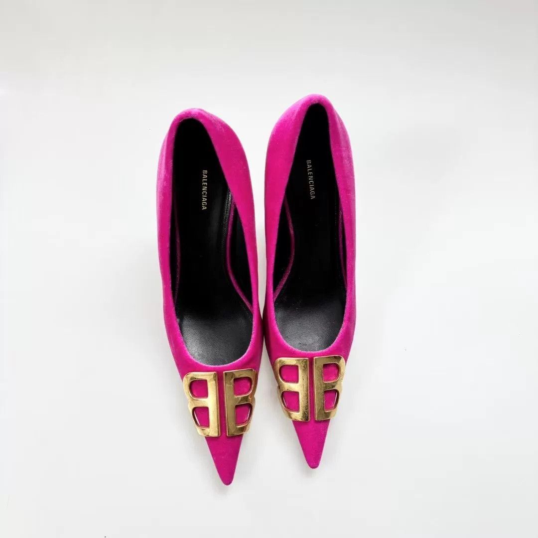 Balenciaga Balenciaga Pink Velvet High Heels Size US 6.5 / IT 36.5 - 4 Thumbnail