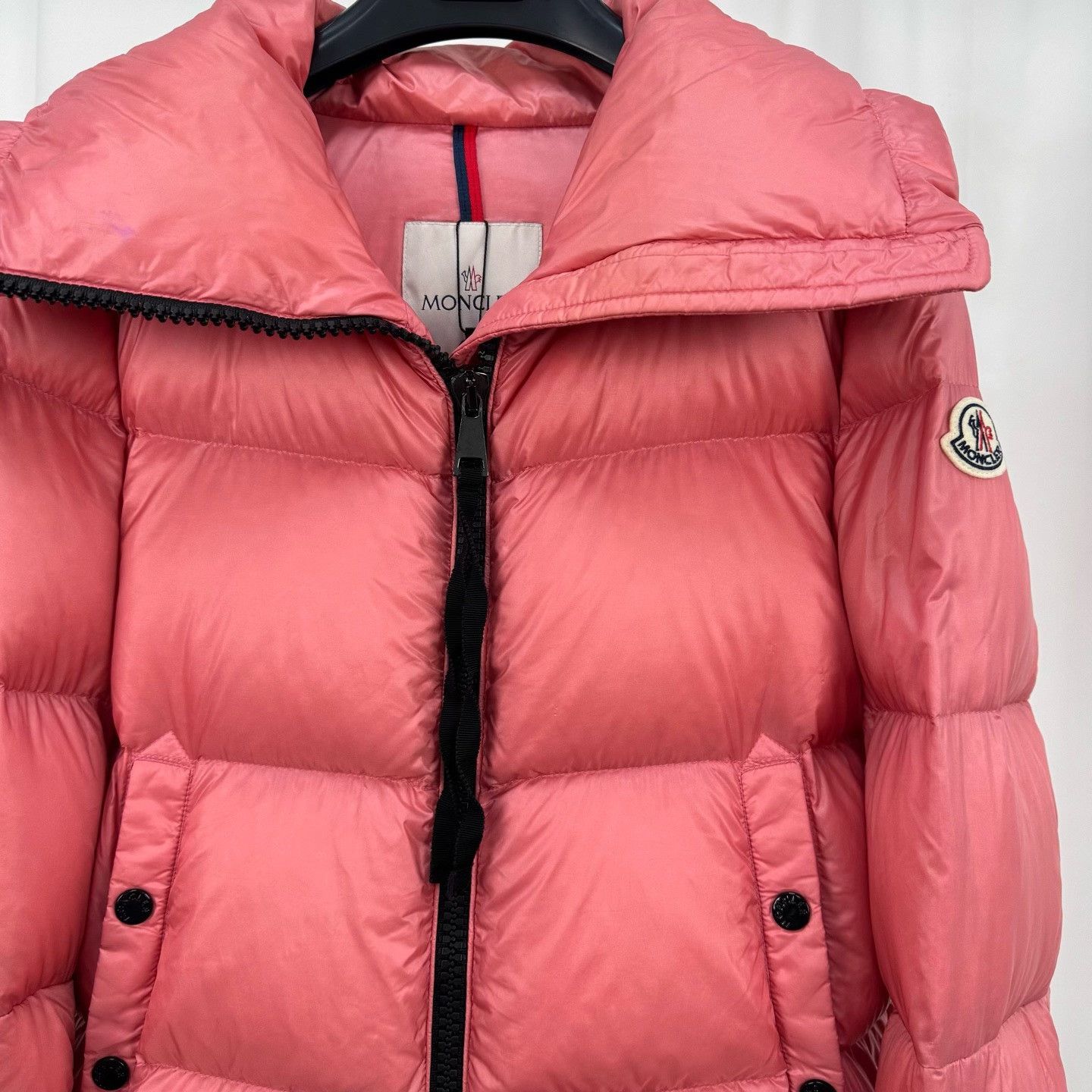 Moncler Moncler Pink Embroidered Logo Lapel Down Jacket Size XS / US 0-2 / IT 36-38 - 3 Thumbnail