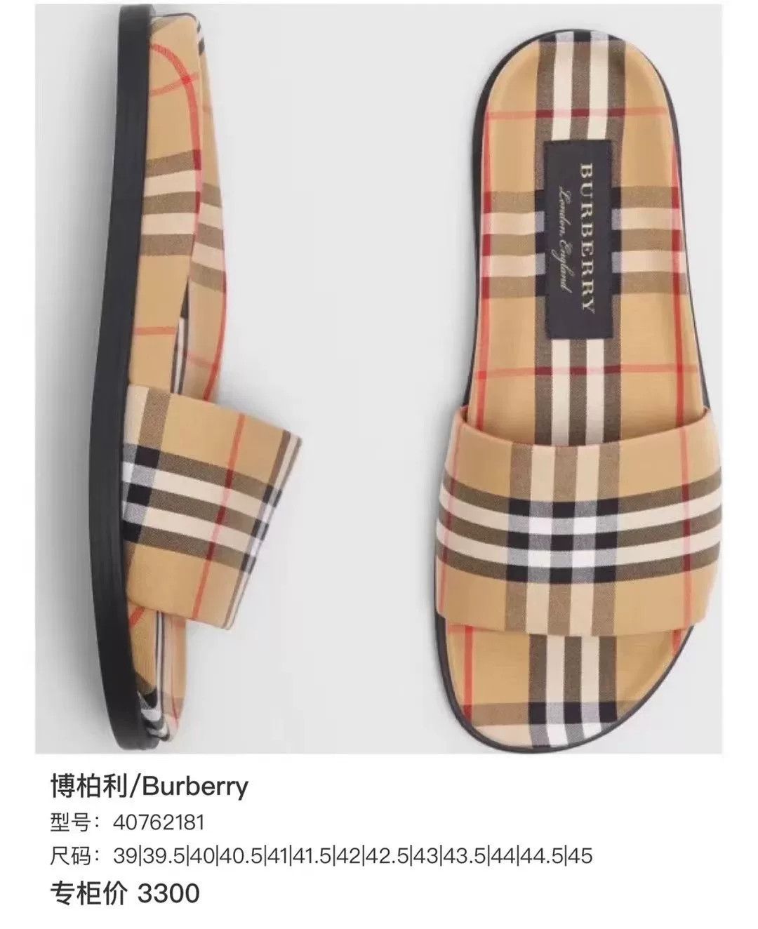 Burberry Burberry Brown Classic Check Slippers Size US 8.5 / IT 38.5 - 6 Thumbnail