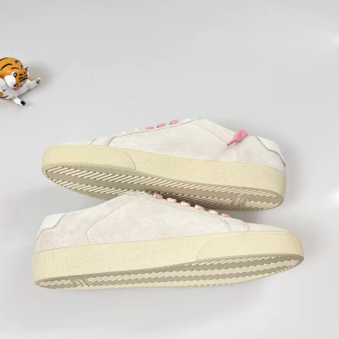 Yves Saint Laurent YSL Pastel Pink Suede Side Logo Sneakers Size US 7 / IT 37 - 7 Thumbnail