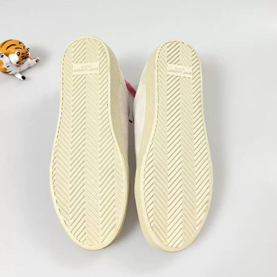 Yves Saint Laurent YSL Pastel Pink Suede Side Logo Sneakers Size US 7 / IT 37 - 5 Thumbnail
