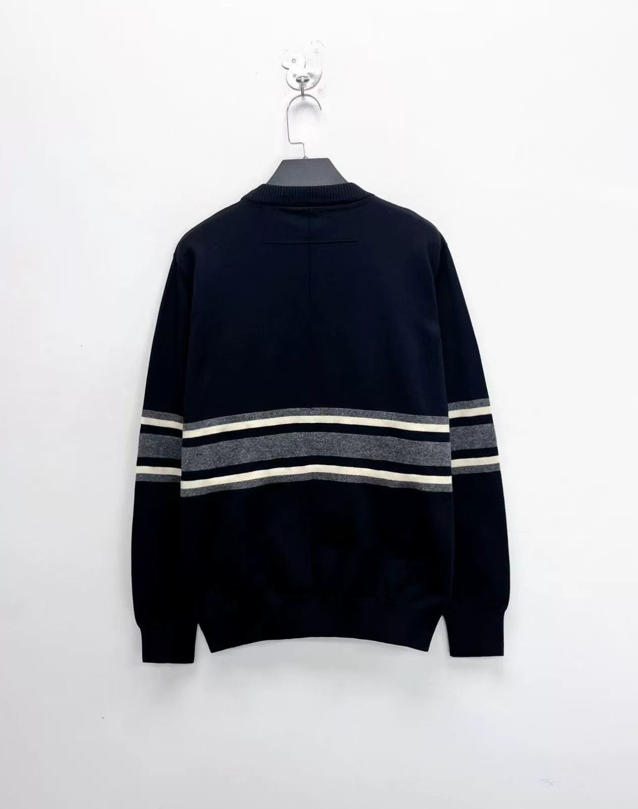 Givenchy Givenchy Black Embossed Star Logo Striped Knit Sweatshirt Size US S / EU 44-46 / 1 - 2 Thumbnail
