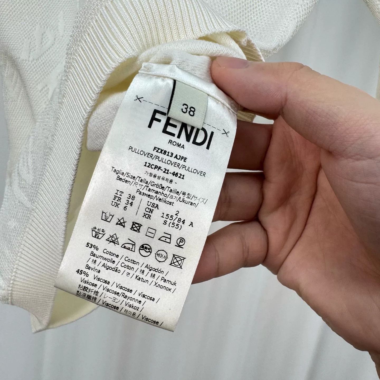 Fendi Fendi Logo Print Knit Short Sleeve Size S / US 4 / IT 40 - 6 Thumbnail