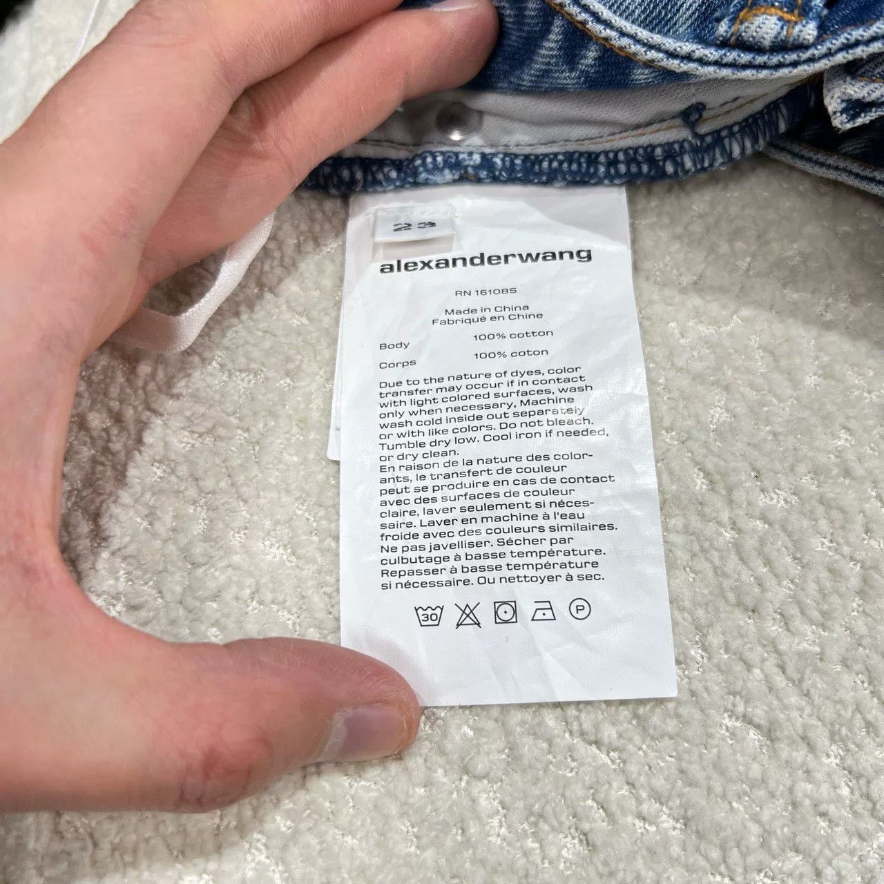 Alexander Wang Alexander Wang Asymmetric Washed Denim Pants Size 23" - 5 Thumbnail