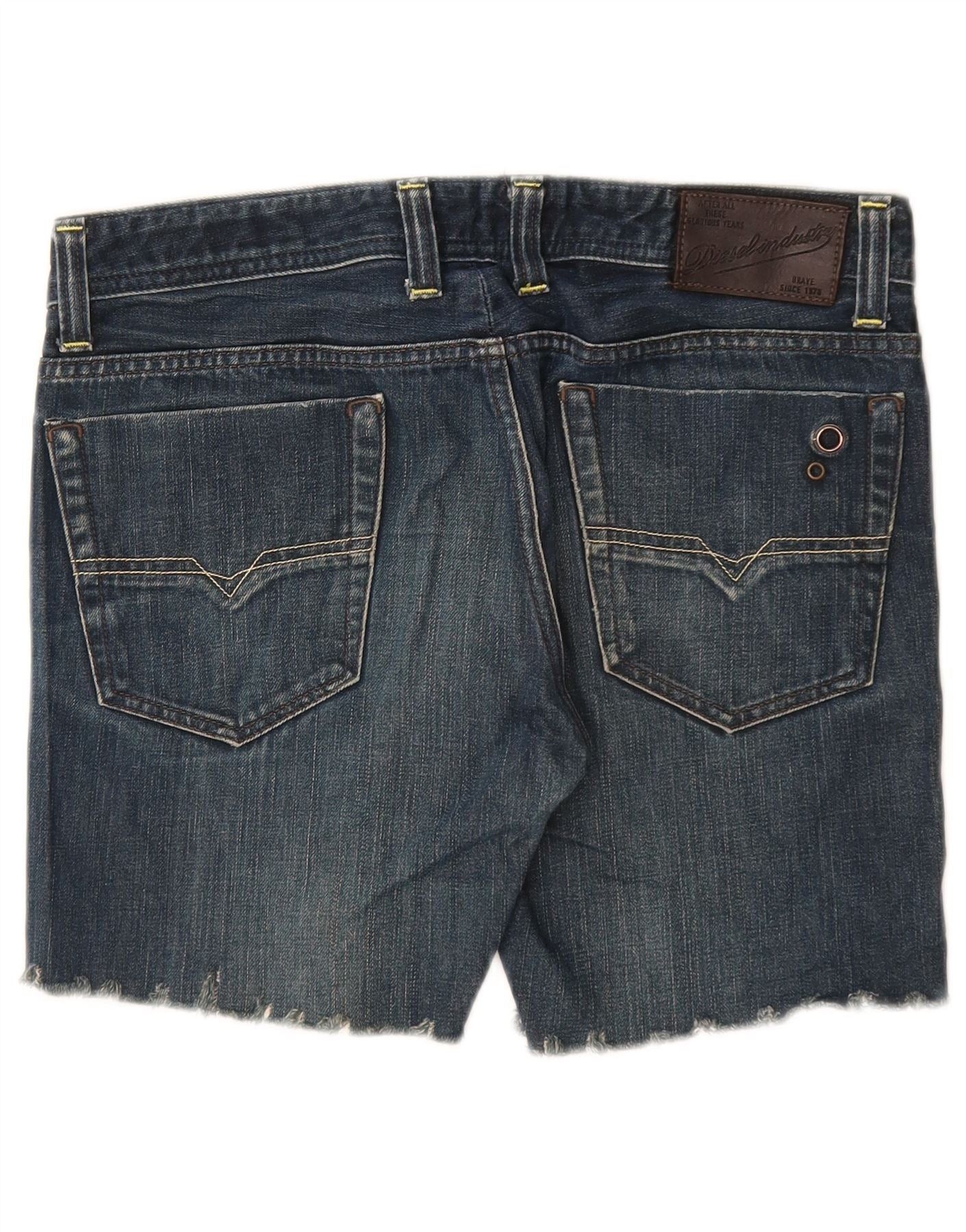 Diesel Womens Viker Back Distressed Denim Shorts W30 Medium Blue Co Size 24" / US 00 / IT 34 - 2 Thumbnail