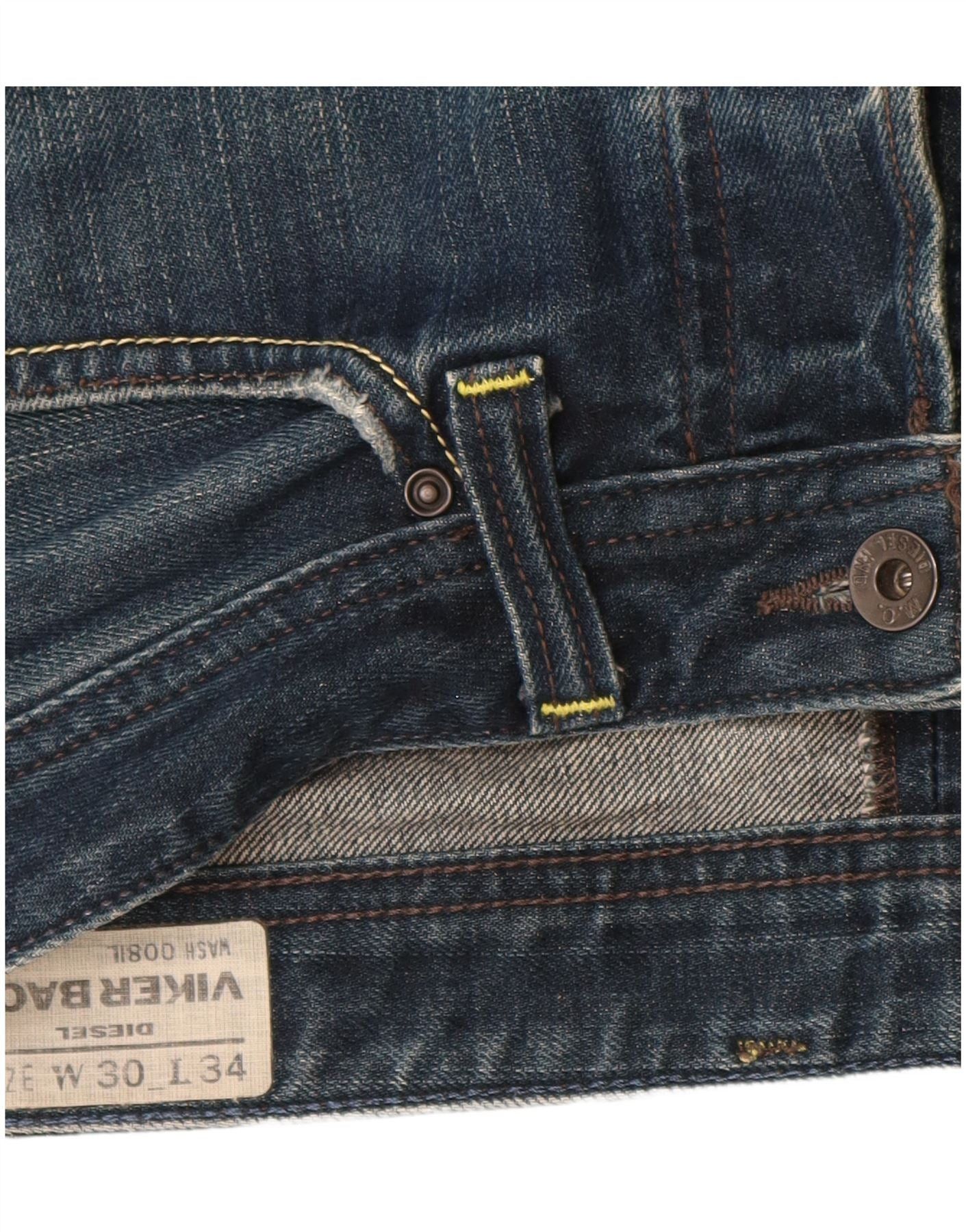 Diesel Womens Viker Back Distressed Denim Shorts W30 Medium Blue Co Size 24" / US 00 / IT 34 - 3 Thumbnail