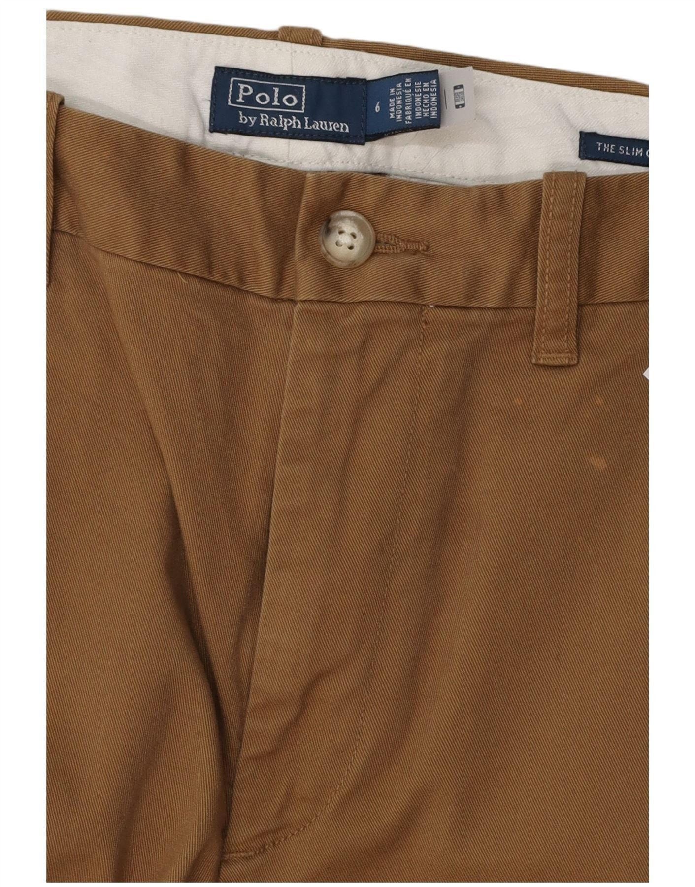 Polo Ralph Lauren Womens Slim Chino Trousers US 6 Medium W30 L26 Brown Size 26" / US 2 / IT 38 - 3 Thumbnail