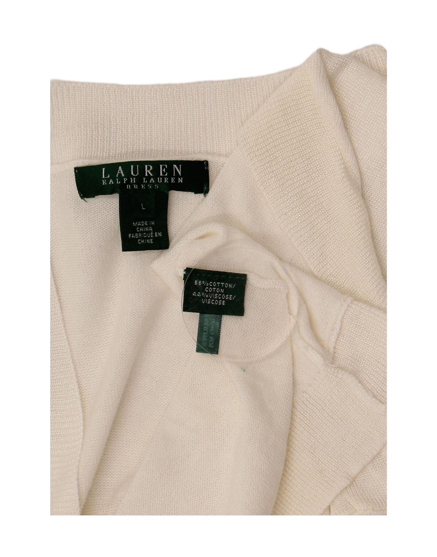 Ralph Lauren Womens Short Sleeve Open Cardigan Sweater UK 16 Large White Size M / US 6-8 / IT 42-44 - 3 Thumbnail
