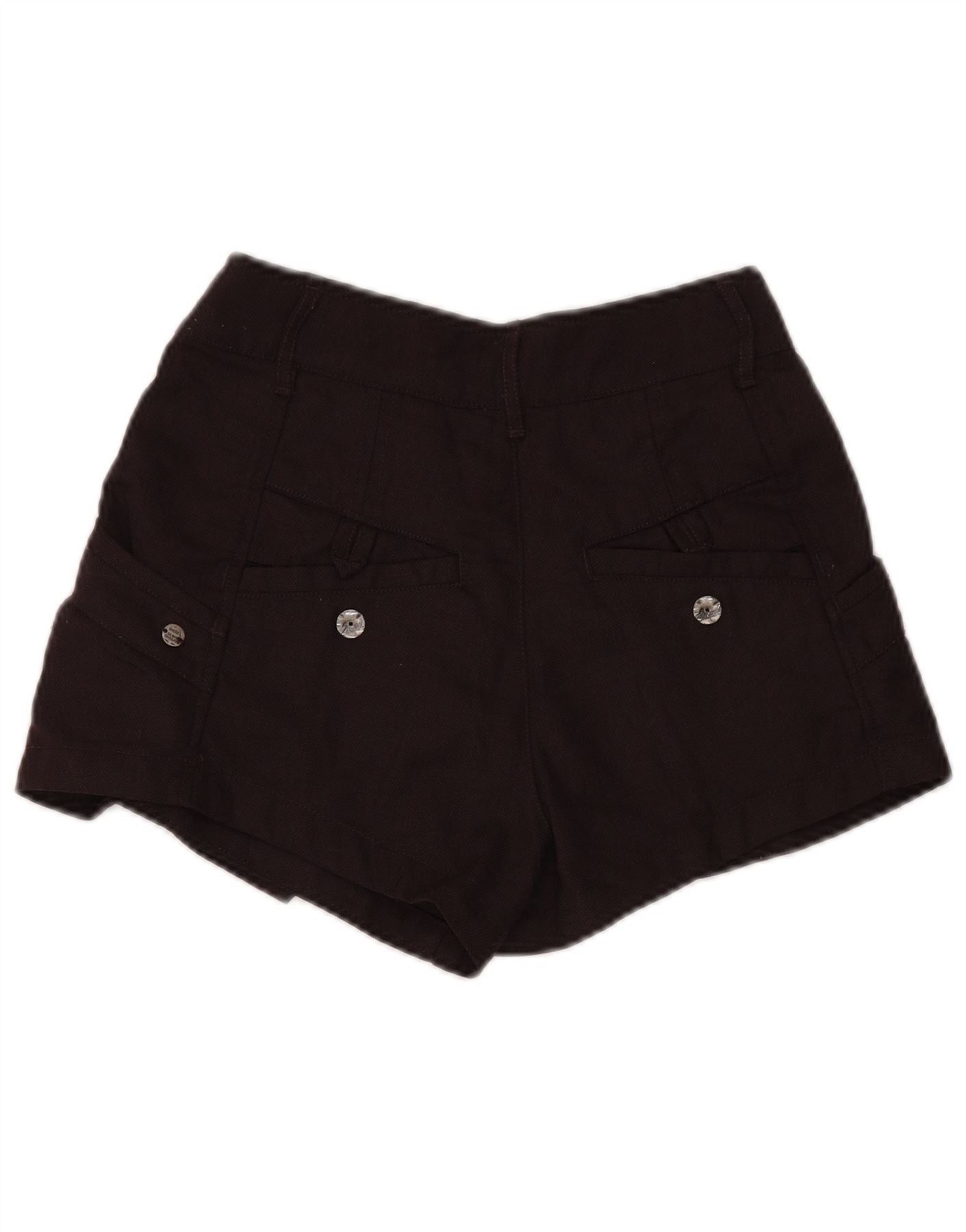 Diesel Womens High Waist Casual Shorts W28 Medium Brown Wool Size 24" / US 00 / IT 34 - 2 Thumbnail