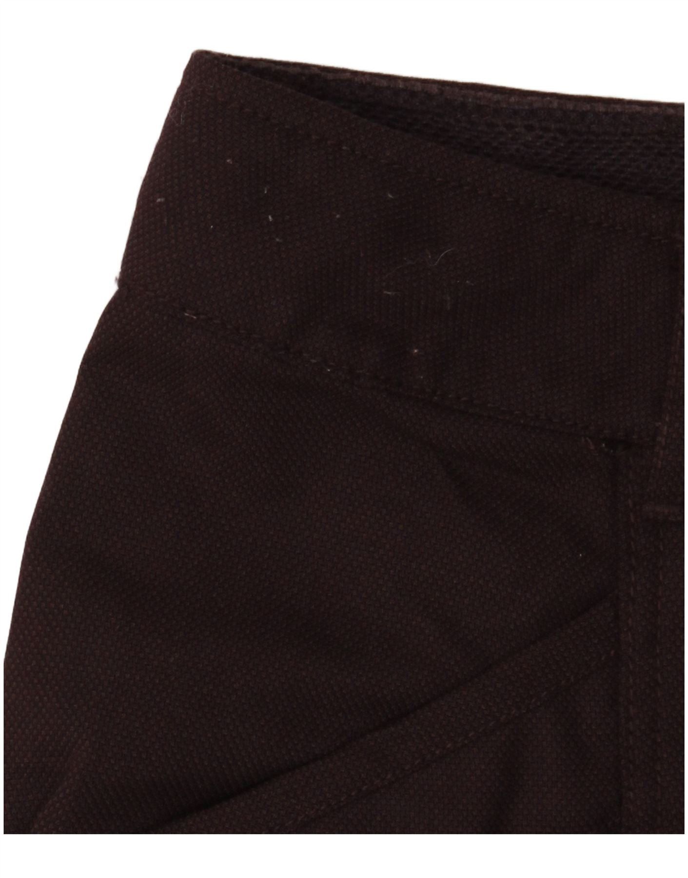 Diesel Womens High Waist Casual Shorts W28 Medium Brown Wool Size 24" / US 00 / IT 34 - 3 Thumbnail