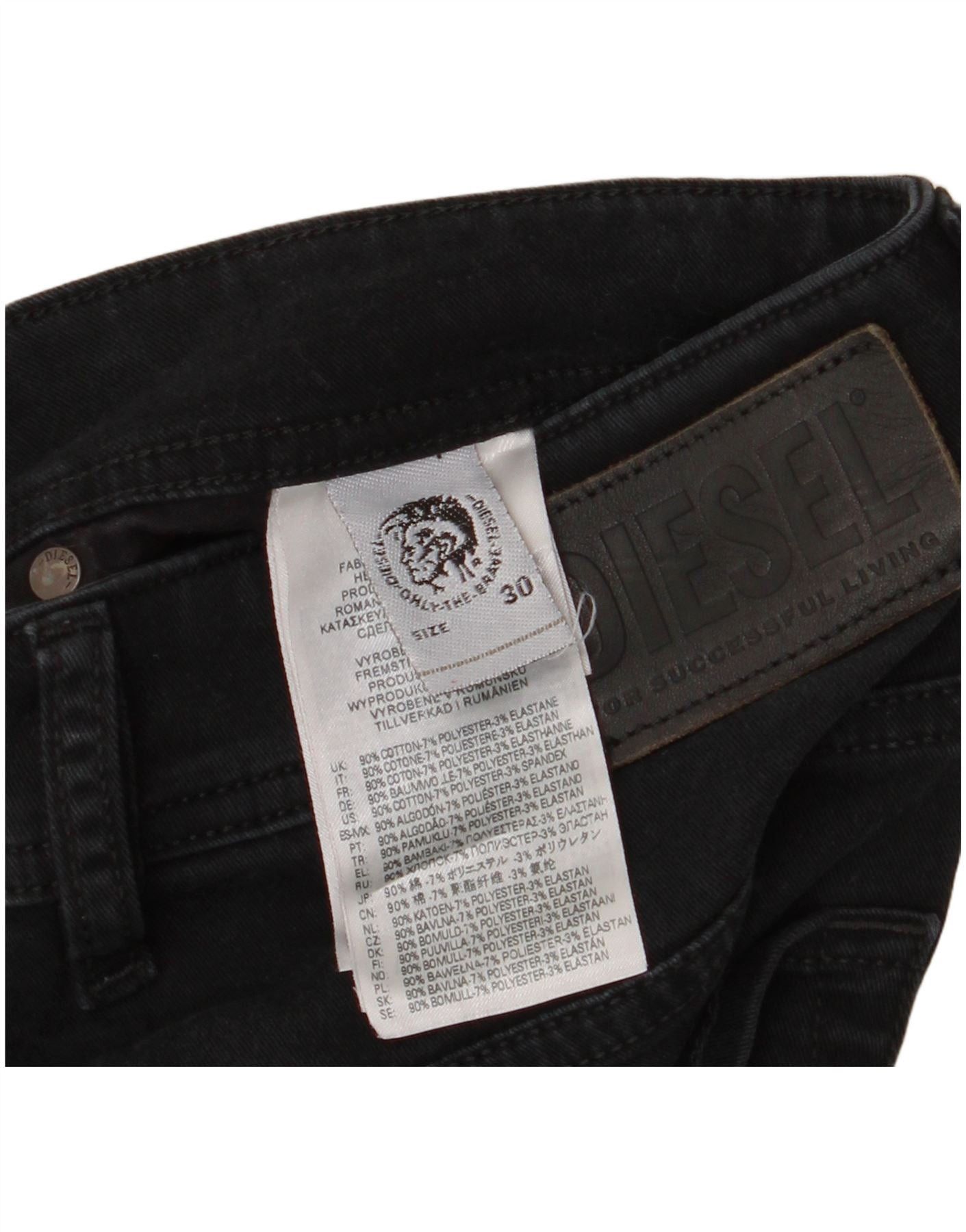 Diesel Womens Slim Jeans W30 L27 Black Cotton Size 42" / US 20 - 3 Thumbnail