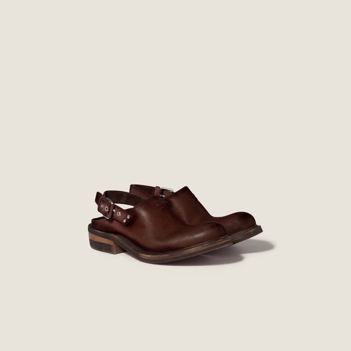 Miu Miu Miu Miu Foule Leather Sabot IT 36 Women - USA Duties Paid Size US 6 / IT 36 - 4 Thumbnail
