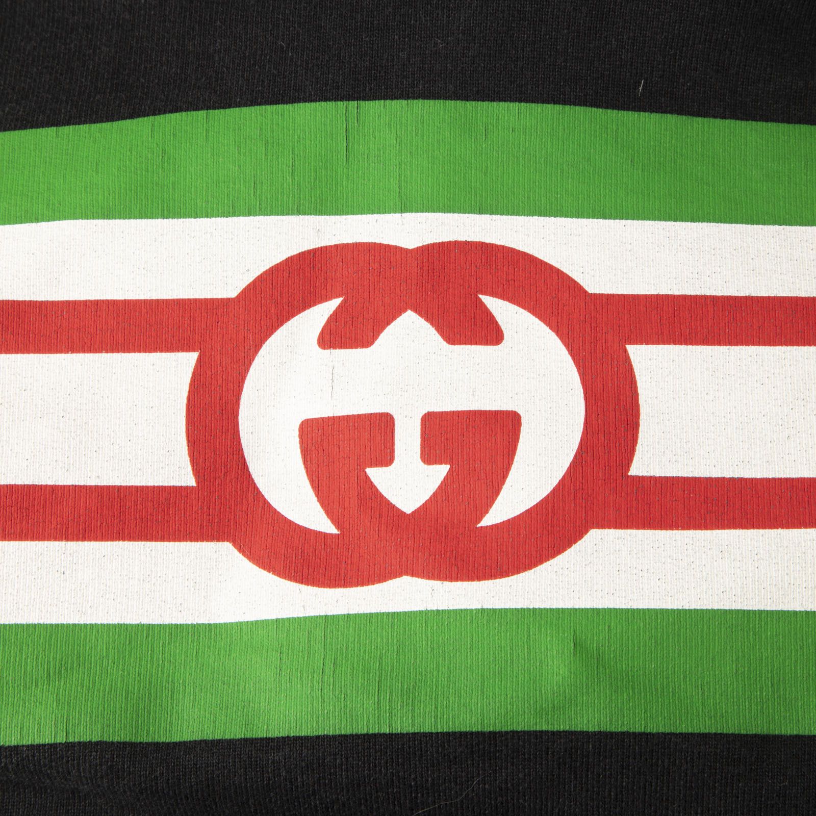Gucci Black Interlocking GG Stripe Hoodie Size XS / US 0-2 / IT 36-38 - 3 Thumbnail