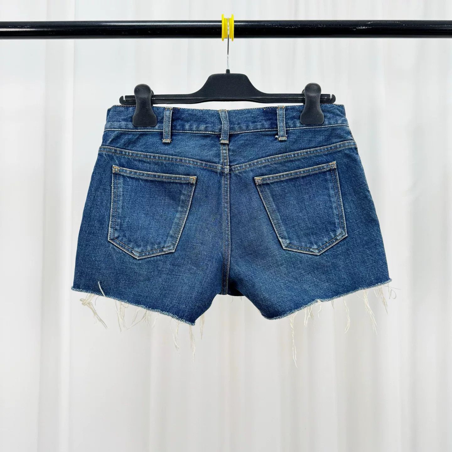 Celine Celine 2025 Triomphe Gold Buckle Denim Shorts Size 27" / US 4 / IT 40 - 2 Thumbnail