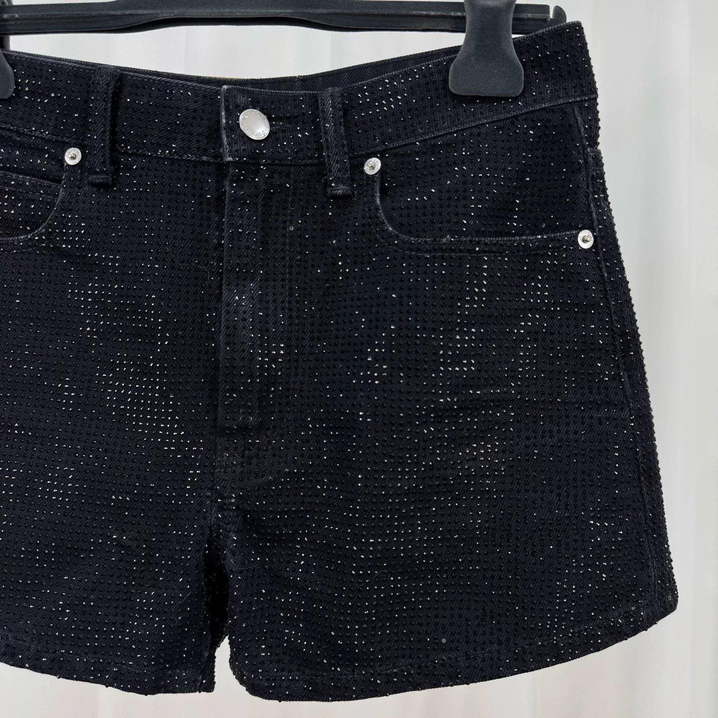 Alexander Wang Alexander Wang Diamond Leather Patch Denim Shorts Size 27" / US 4 / IT 40 - 3 Thumbnail