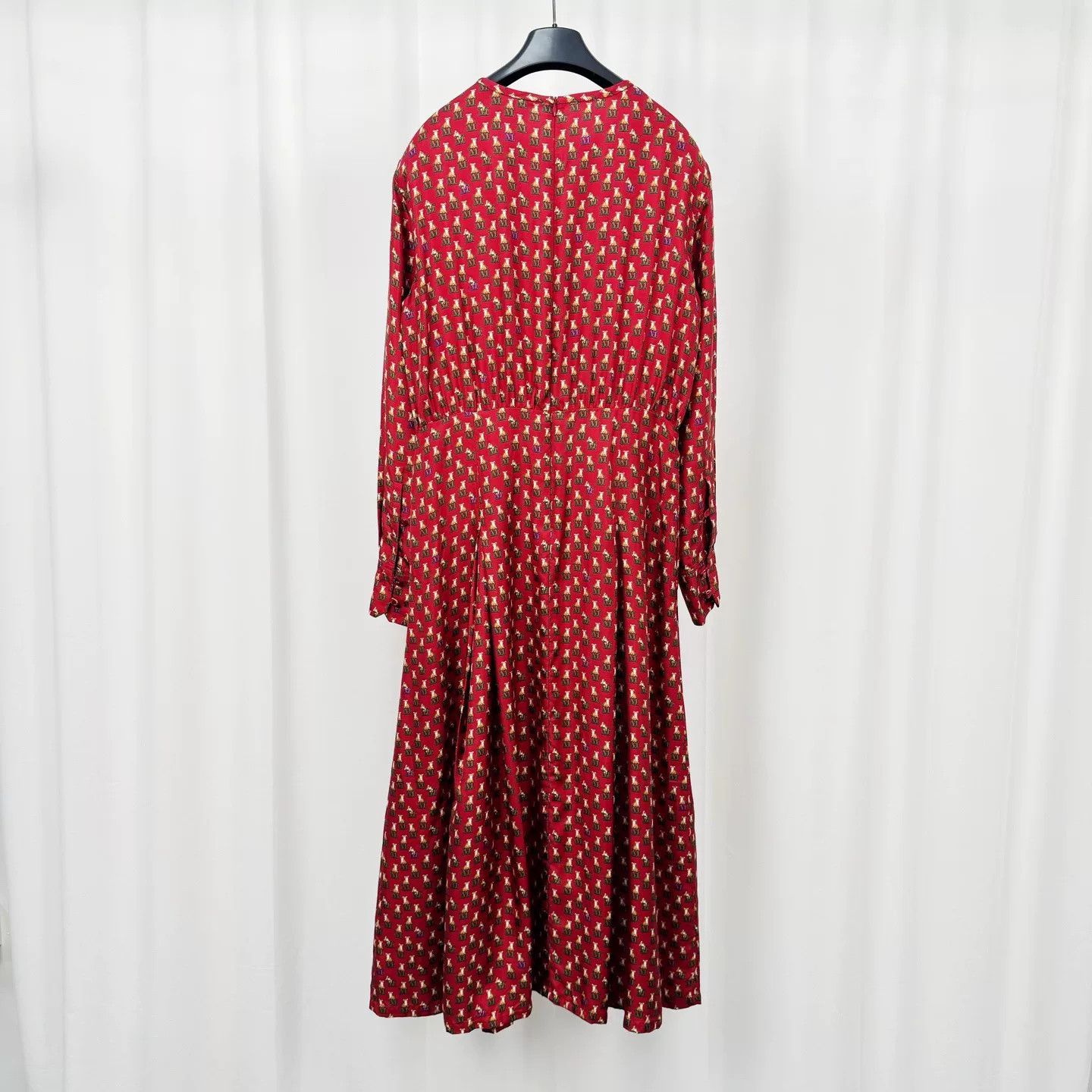 Max Mara Maxmara All-Over Logo Silk Dress Size M / US 6-8 / IT 42-44 - 2 Thumbnail