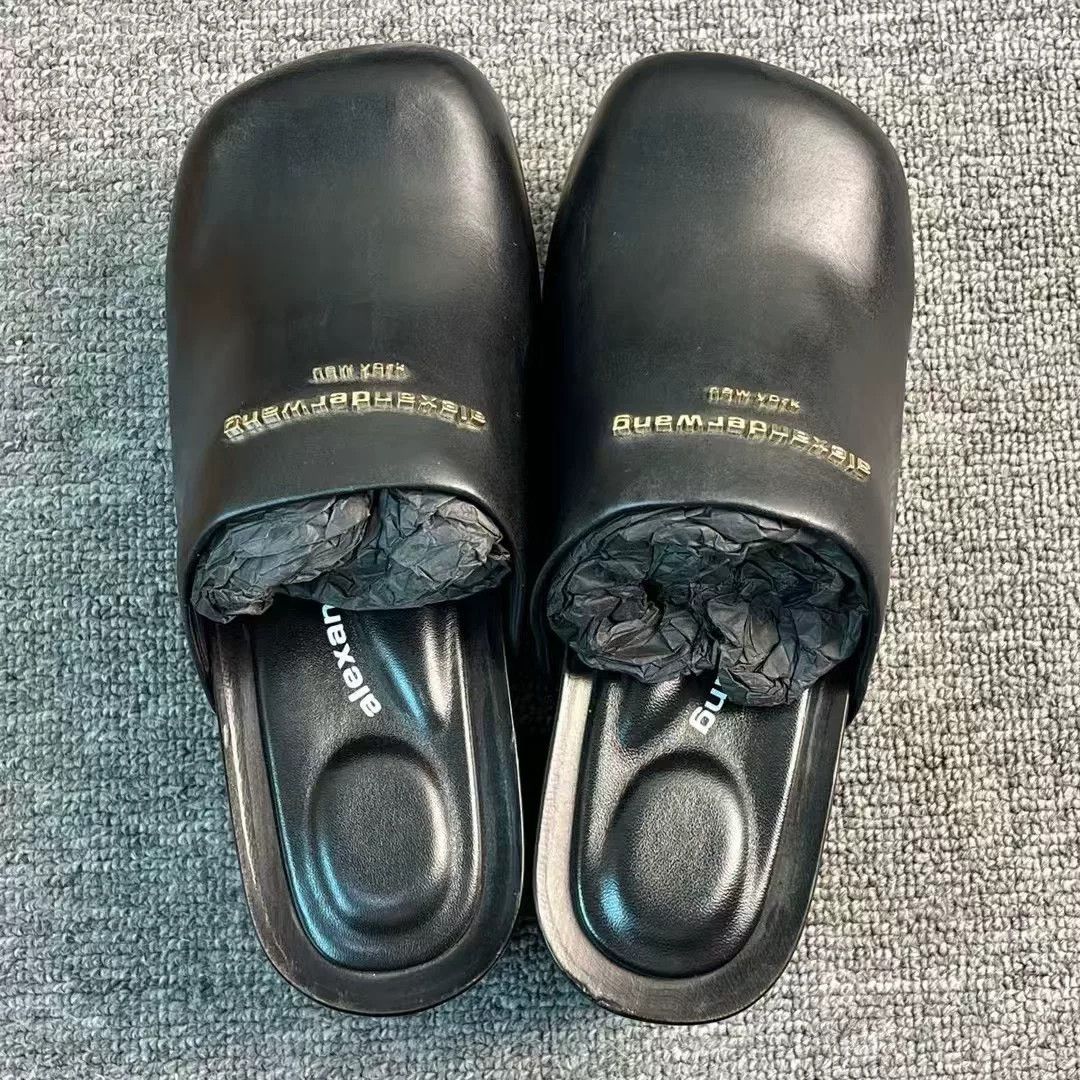 Alexander Wang Alexander Wang Black Logo Closed-Toe Slippers Size US 4 / IT 34 - 3 Thumbnail