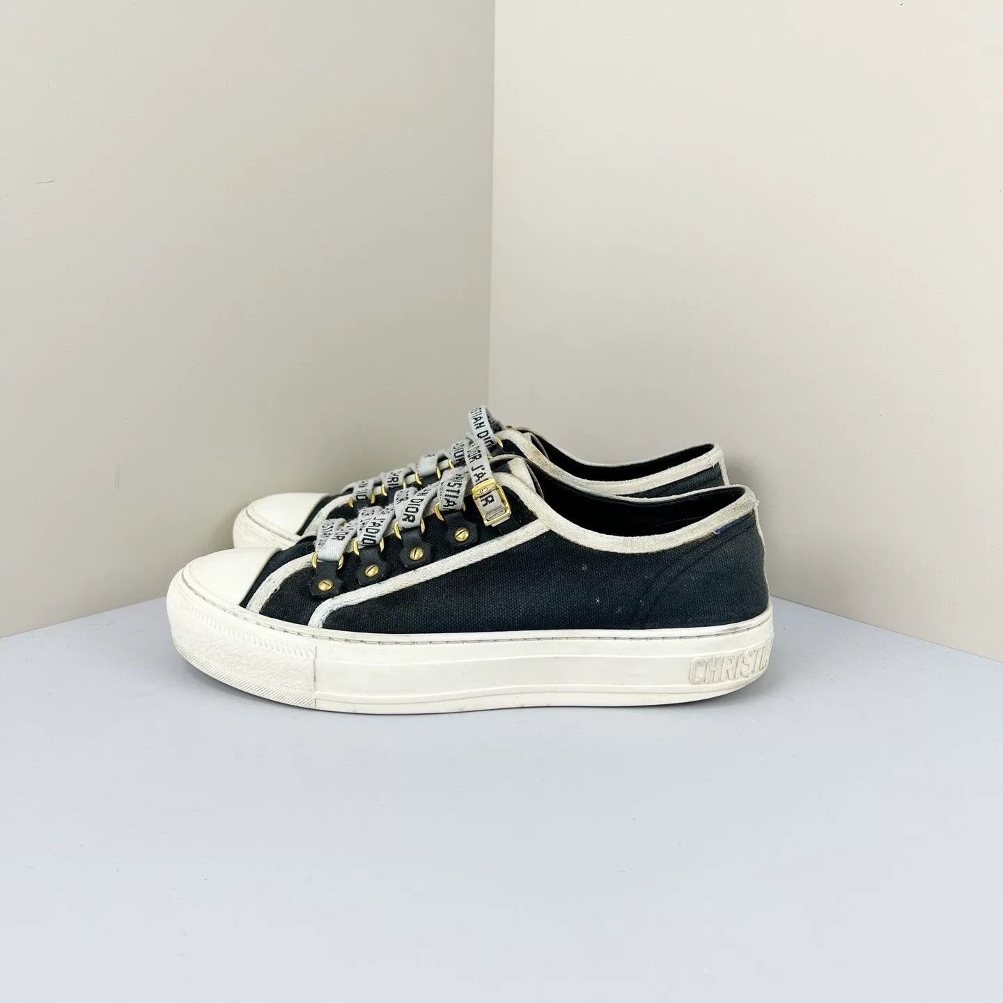 Dior Dior Embroidered Slogan Canvas Sneakers Size US 5.5 / IT 35.5 - 2 Thumbnail