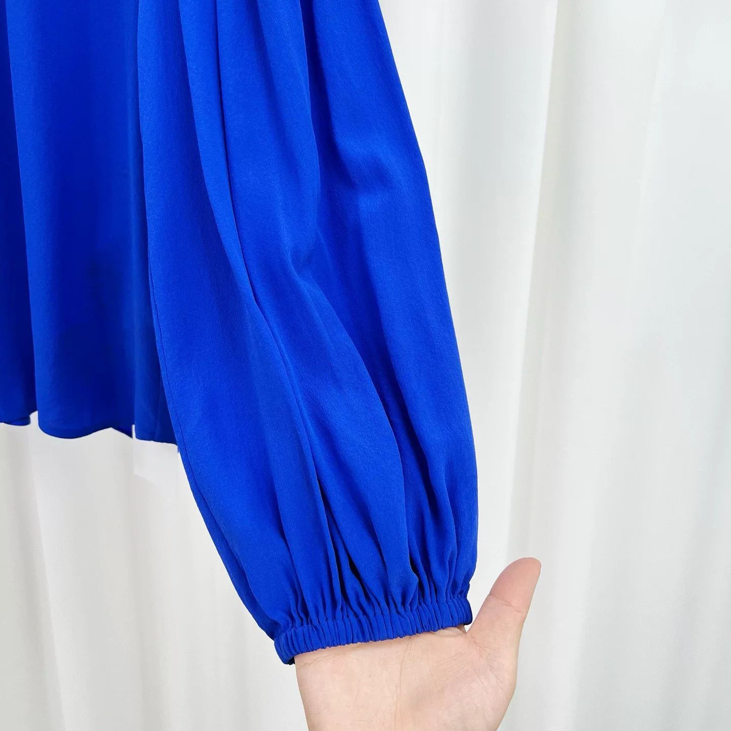 Fendi Fendi Blue White Silk Lantern Sleeve Top Size S / US 4 / IT 40 - 4 Thumbnail