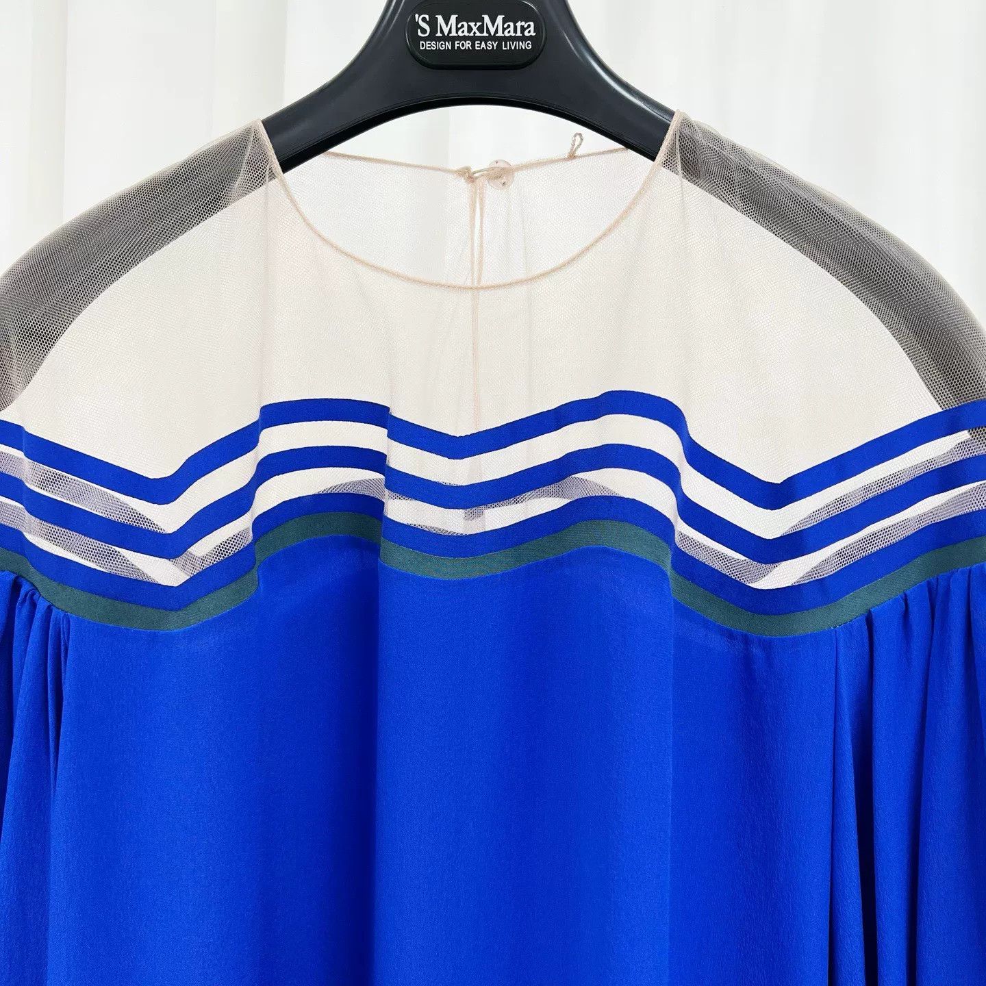 Fendi Fendi Blue White Silk Lantern Sleeve Top Size S / US 4 / IT 40 - 3 Thumbnail